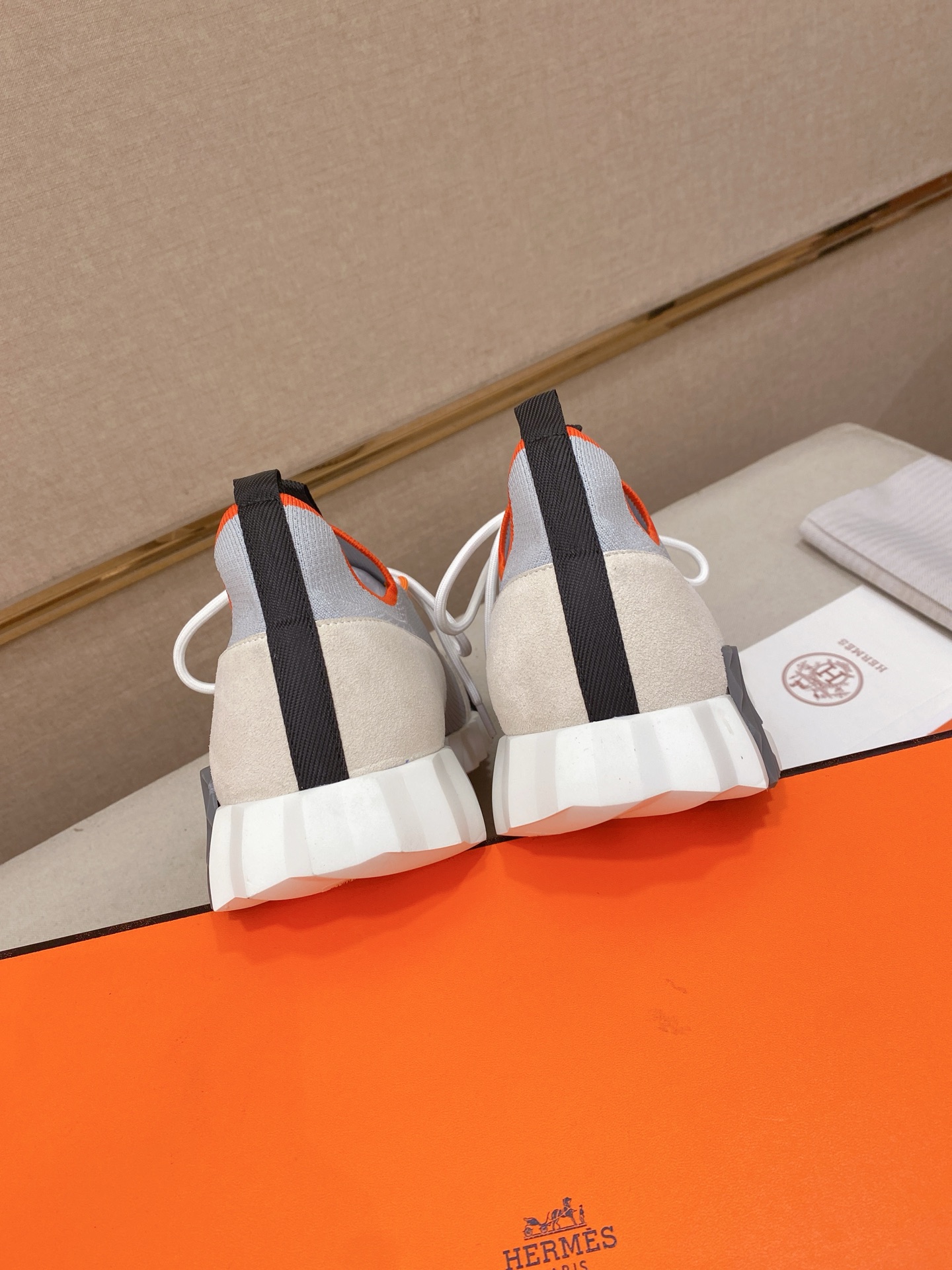 Hermes Tech Knit Sneakers Grey