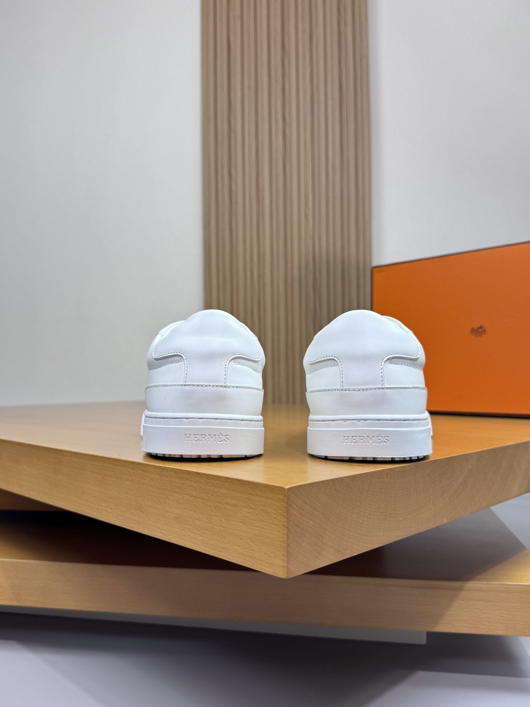 Hermes Leather Casual Sneakers White
