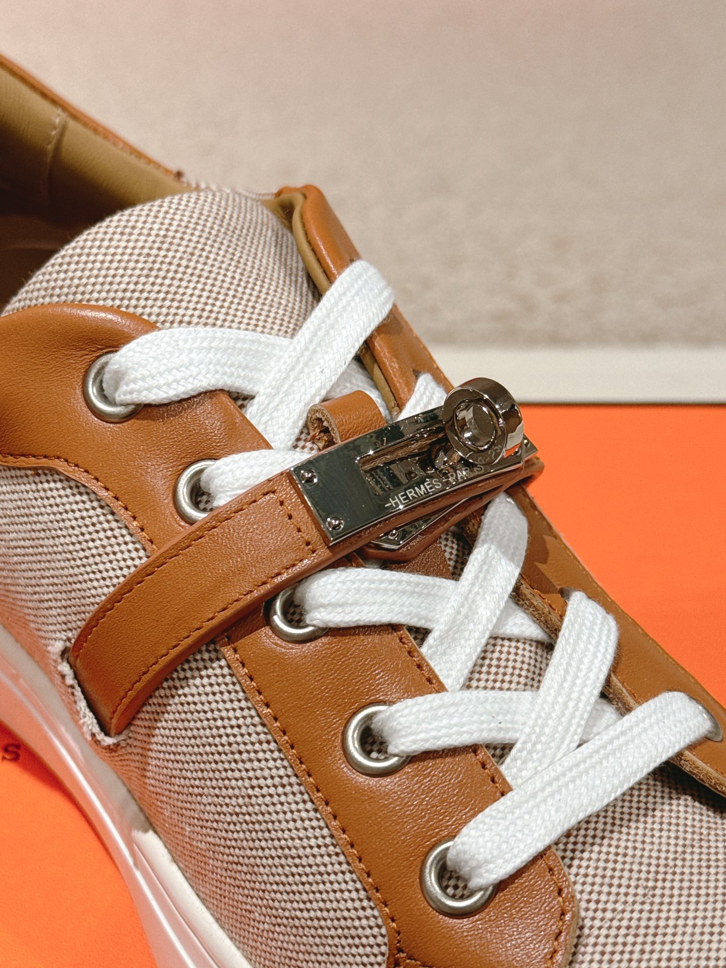 Hermes Kelly Buckle Sneaker Brown