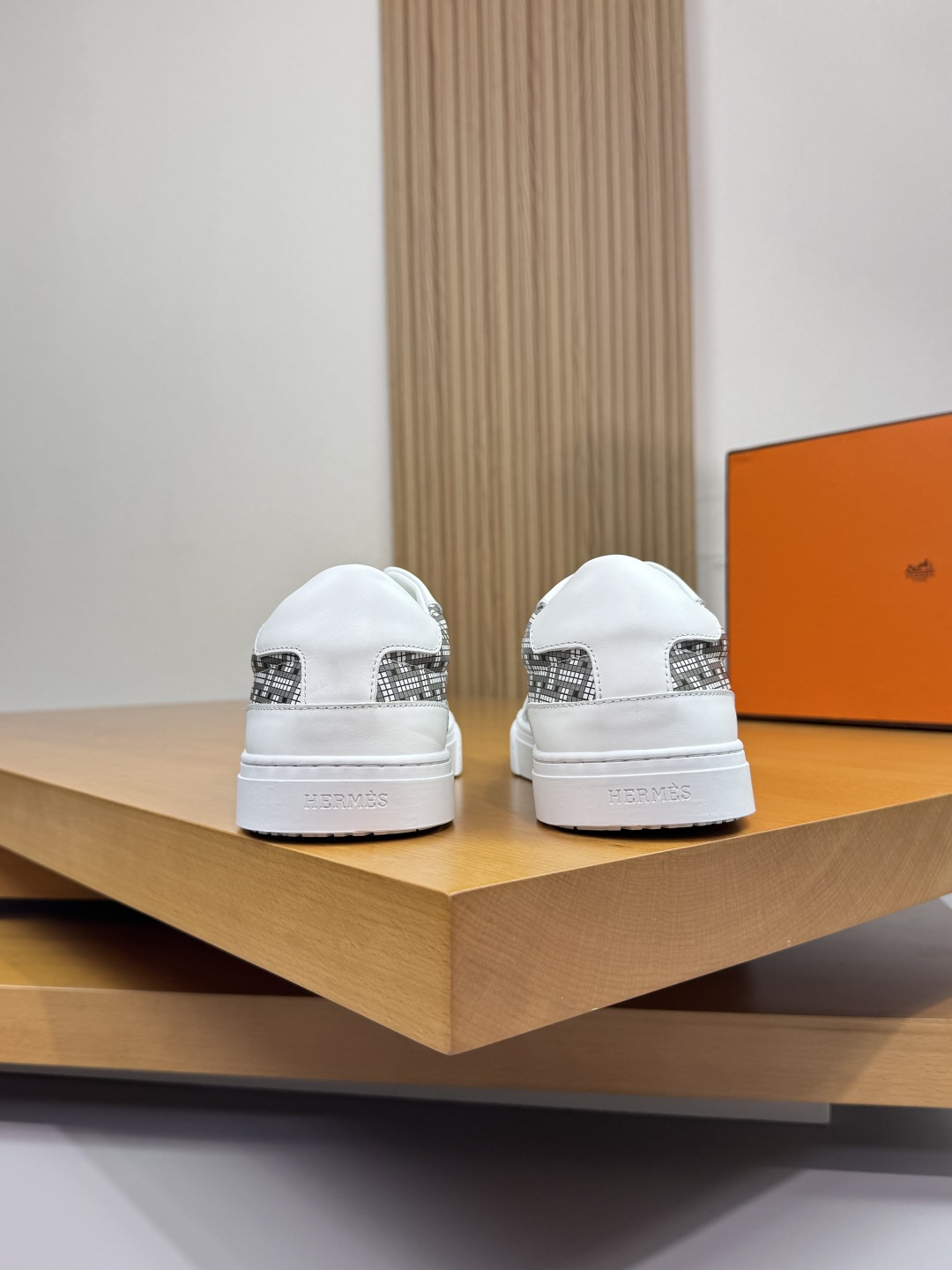 Hermes Nappa Leather Low-Top Sneakers White