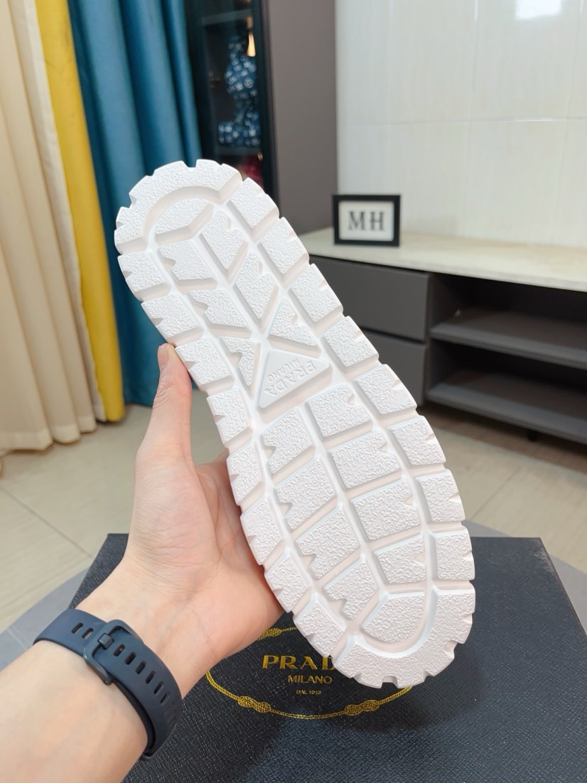 Prada Triangle Logo Lug Sole Sneakers Black