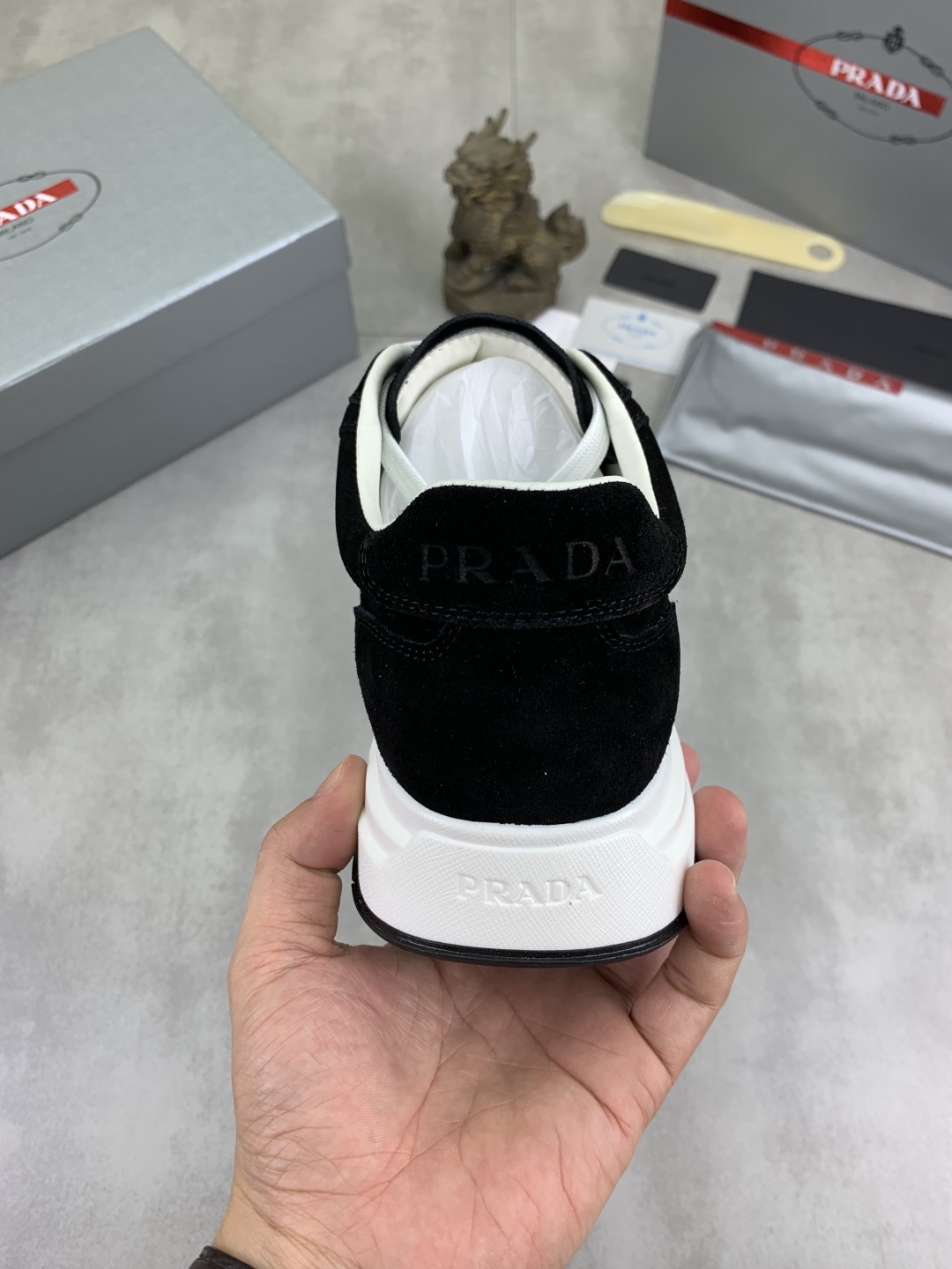 Prada Calf Leather Sneakers Black