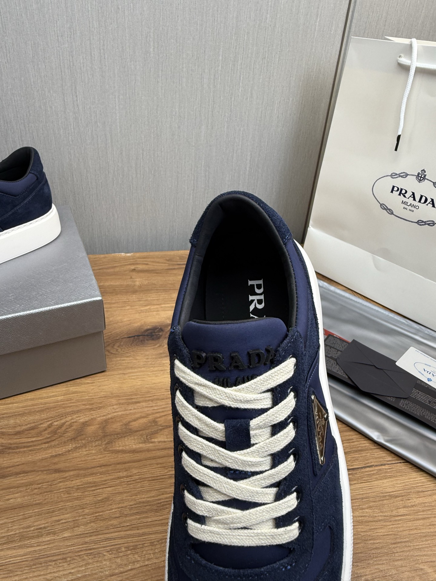 Prada Triangle Logo Sneakers Navy