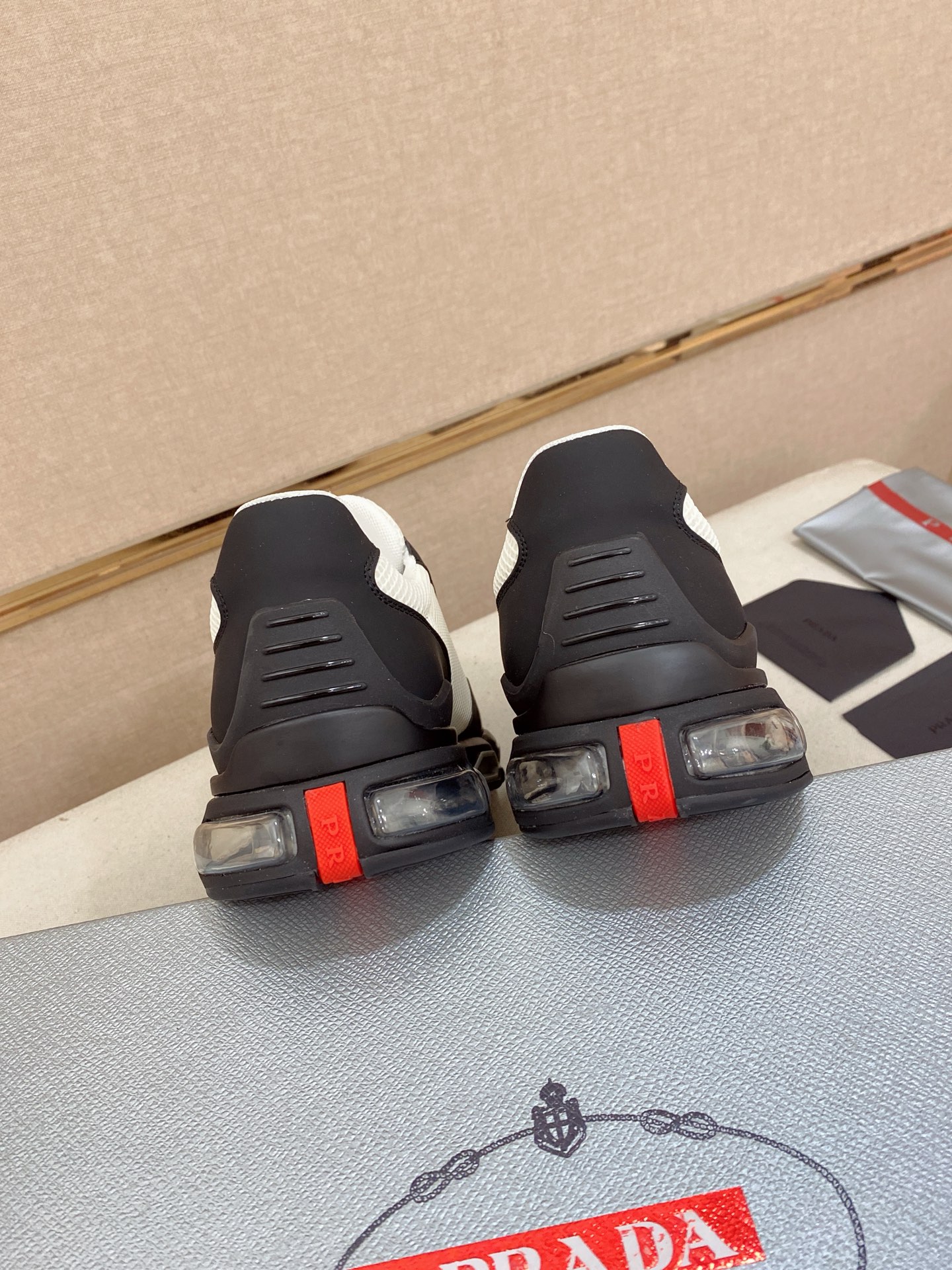 Prada Air Cushion Mesh Sneakers Black/White