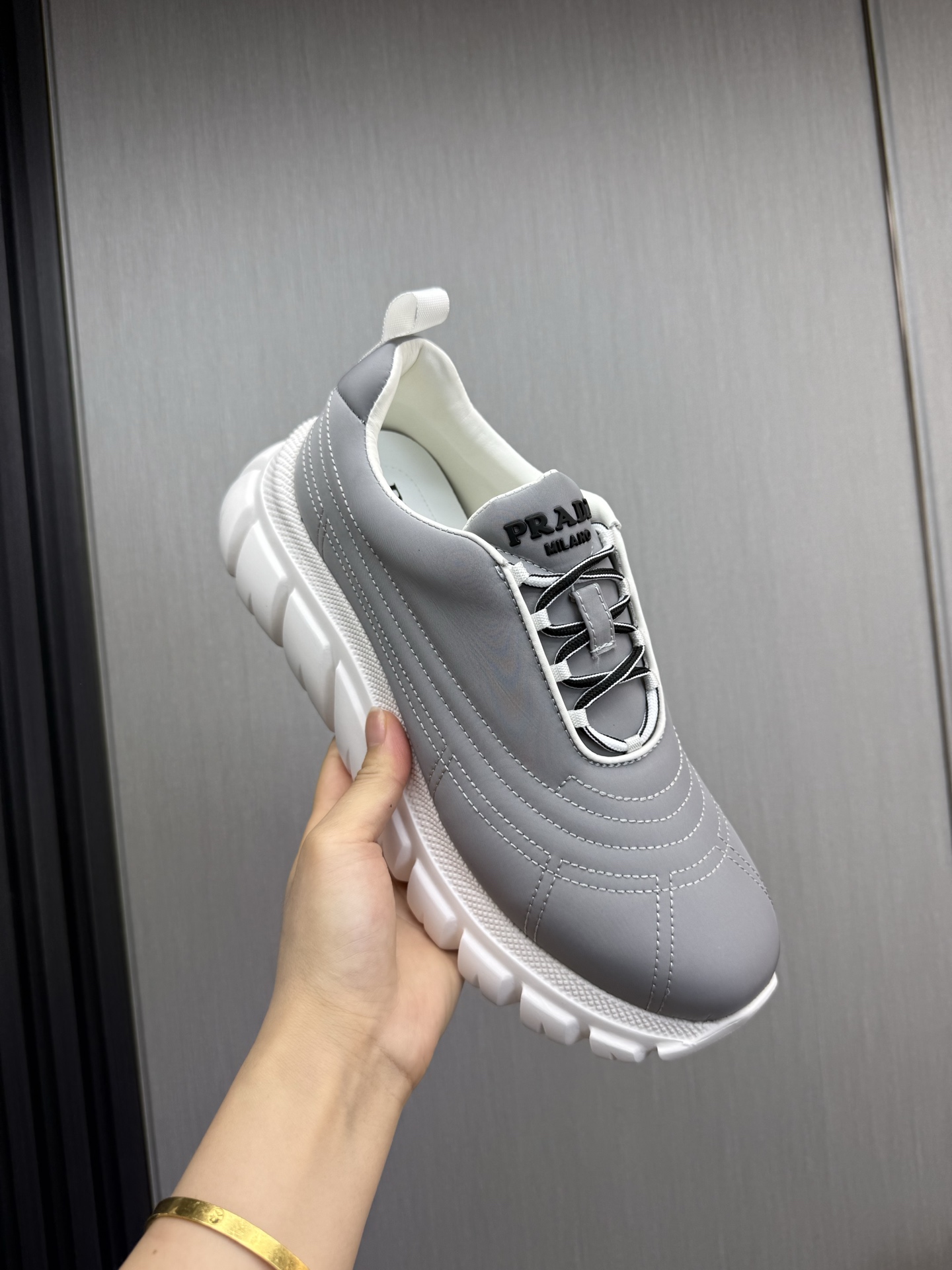 Prada Milano Chunky Sneakers Gray