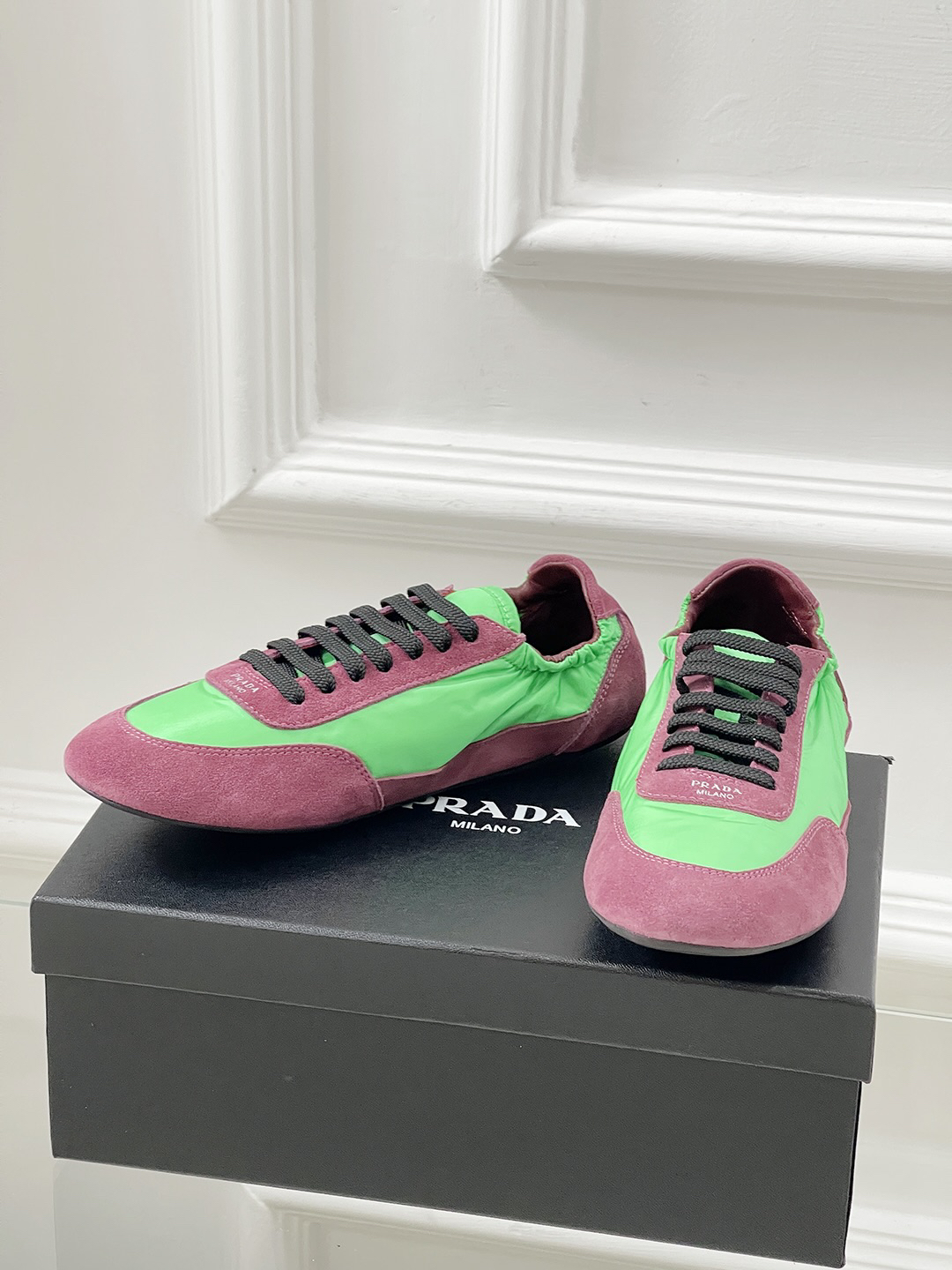 Prada Collapse Re-Nylon Sneakers Green/Purple