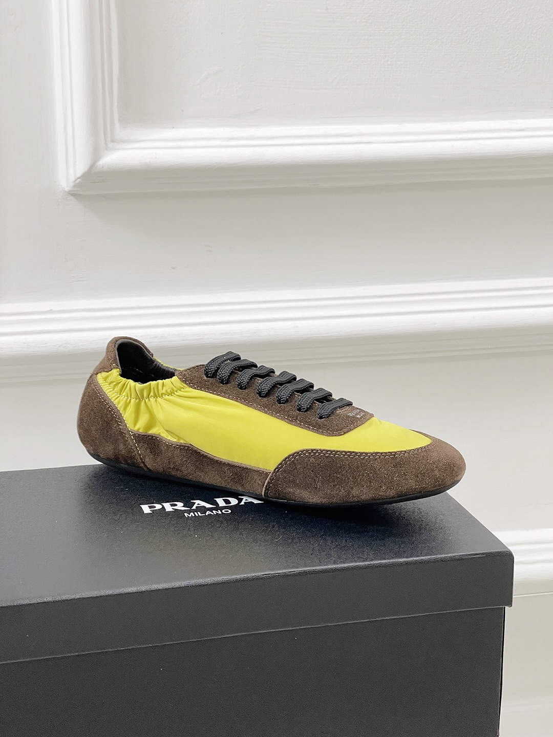 Prada Collapse Re-Nylon Sneakers Yellow