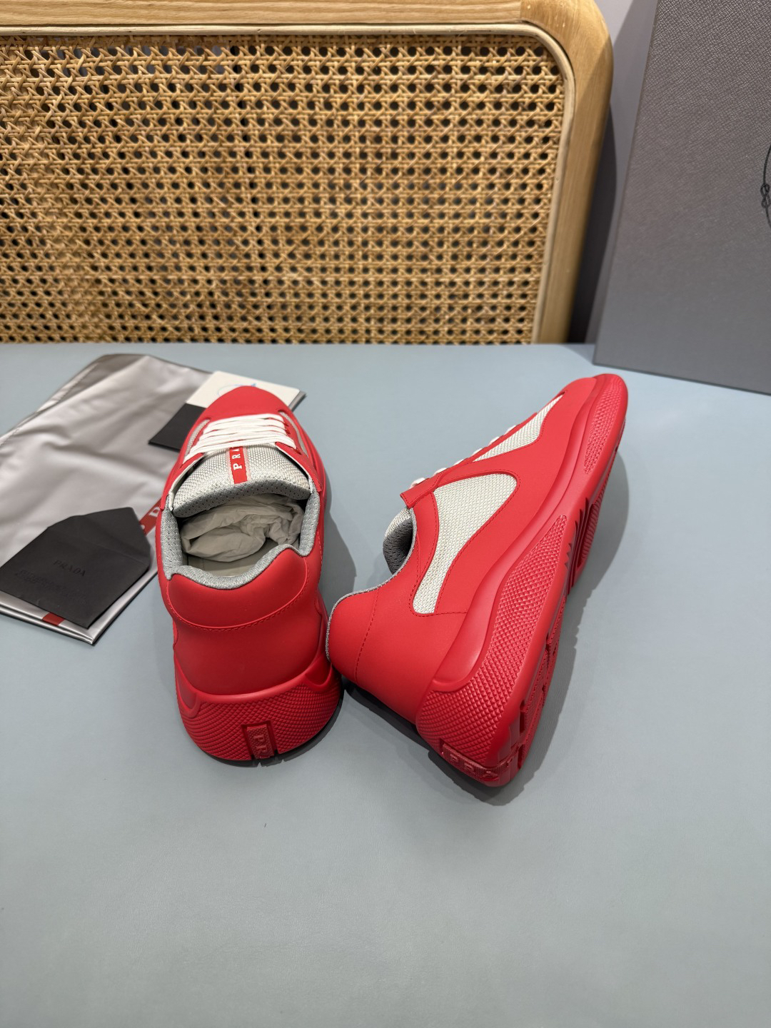Prada Americas Cup Sneakers Red