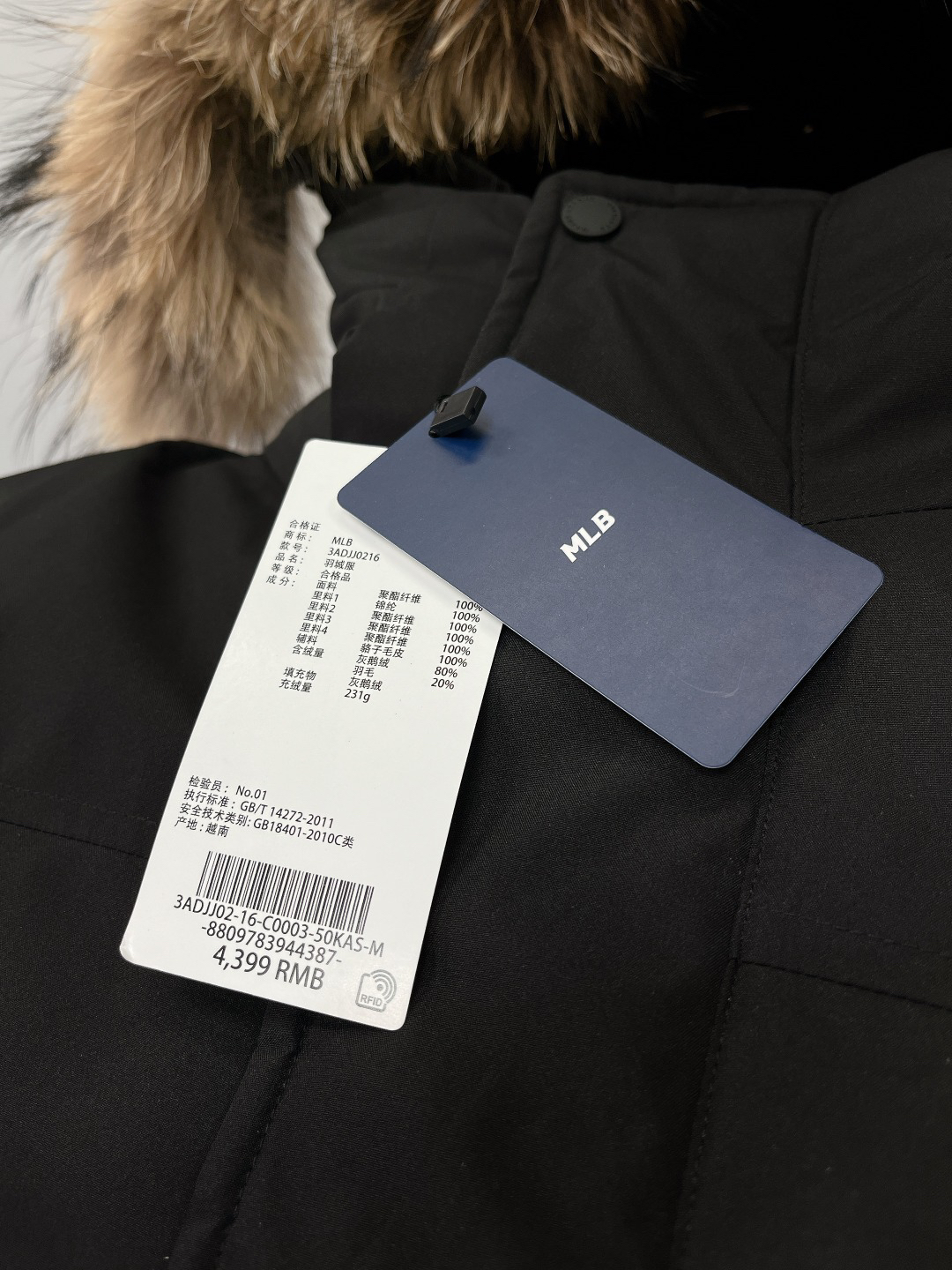 MLB Yankees Hooded Down Parka Black
