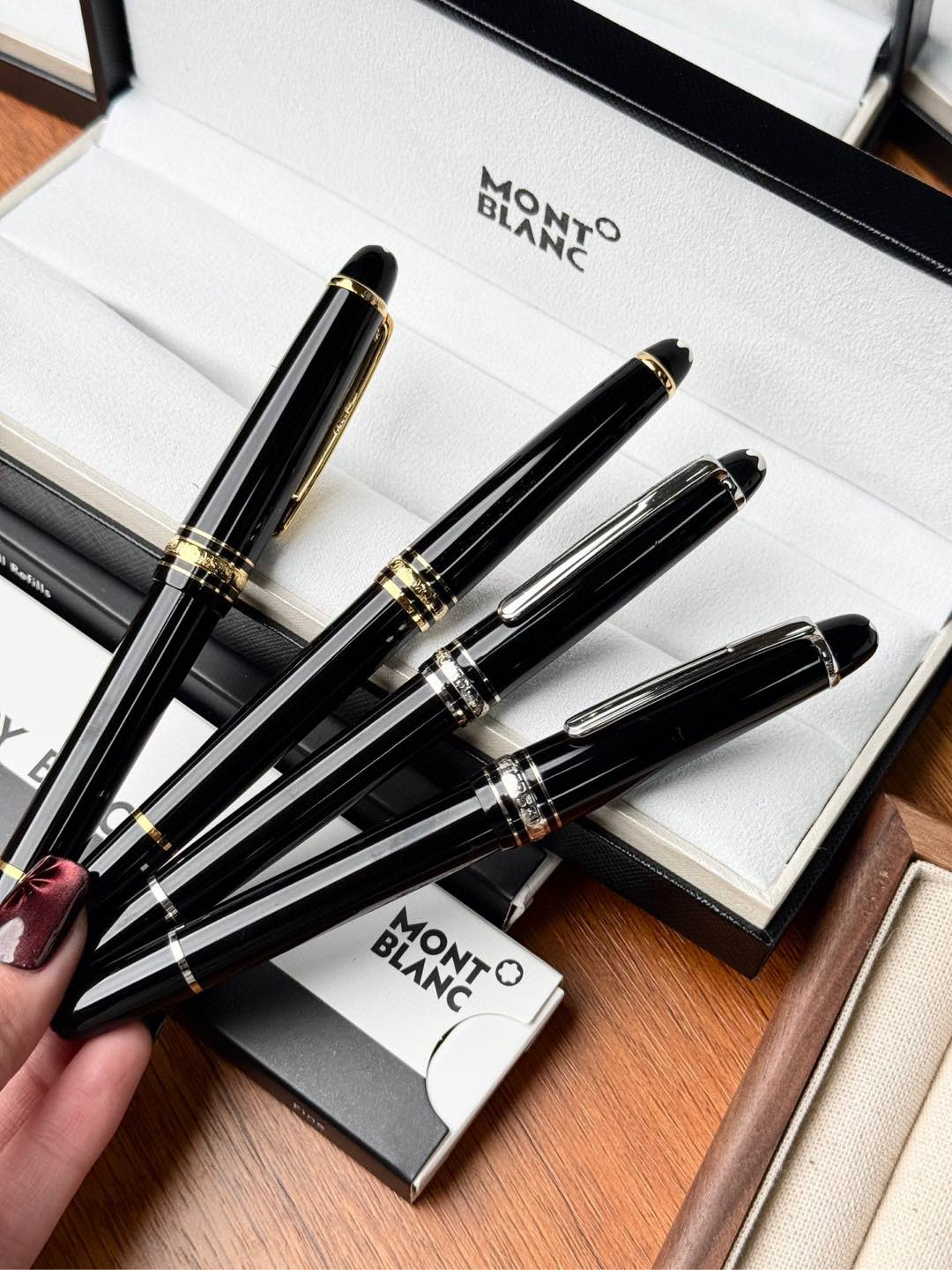 Montblanc Meisterstück 145/163 Pen Set Black Gold/Silver