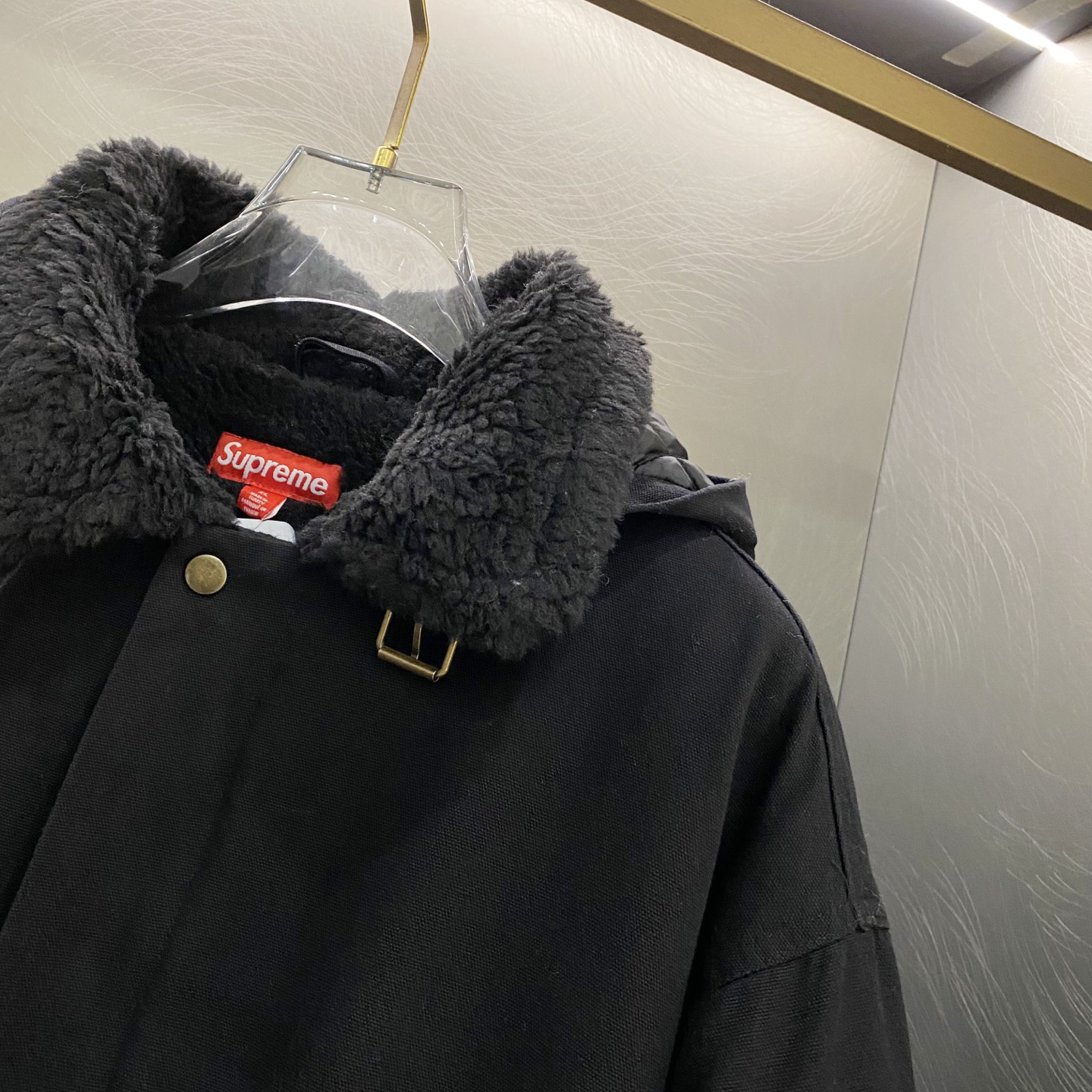 Supreme Faux Shearling Bomber Jacket Black