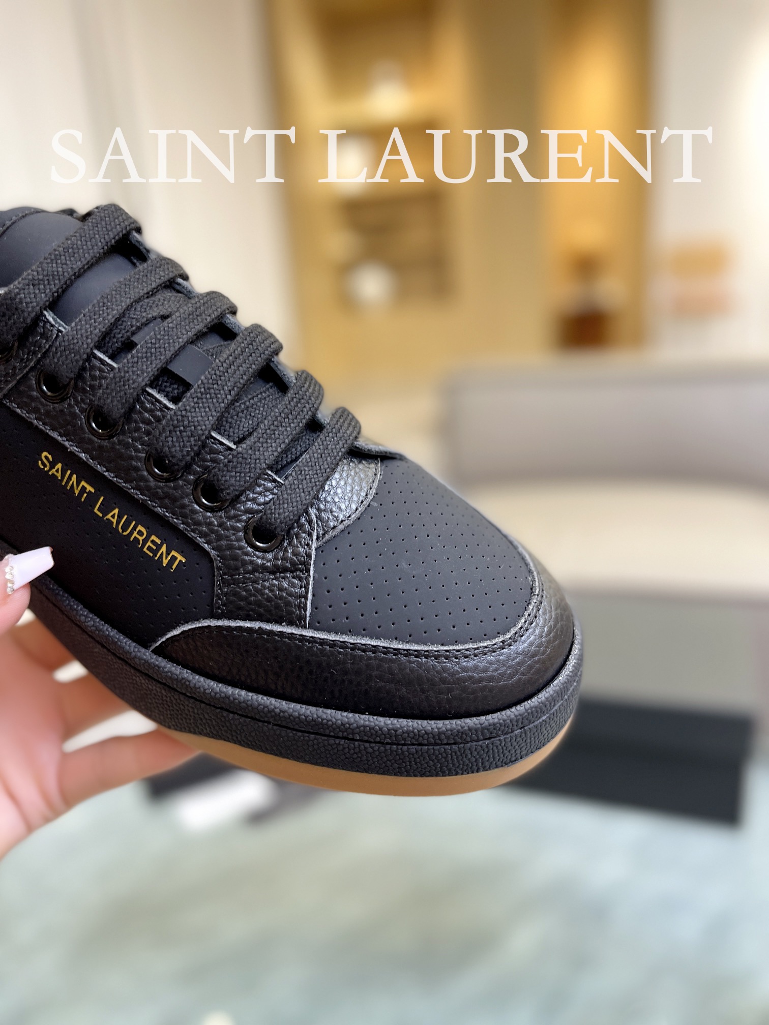 YSL SL61 Leather Sneakers Black