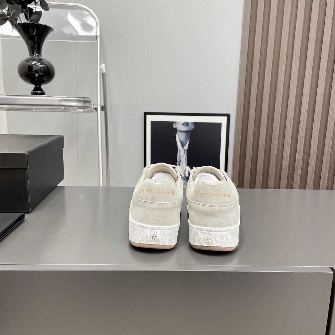 YSL SL61 Low-Top Sneakers Beige