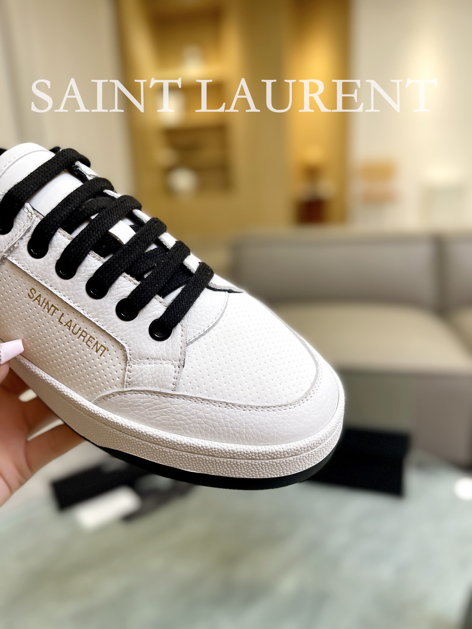 YSL SL61 Leather Sneakers White
