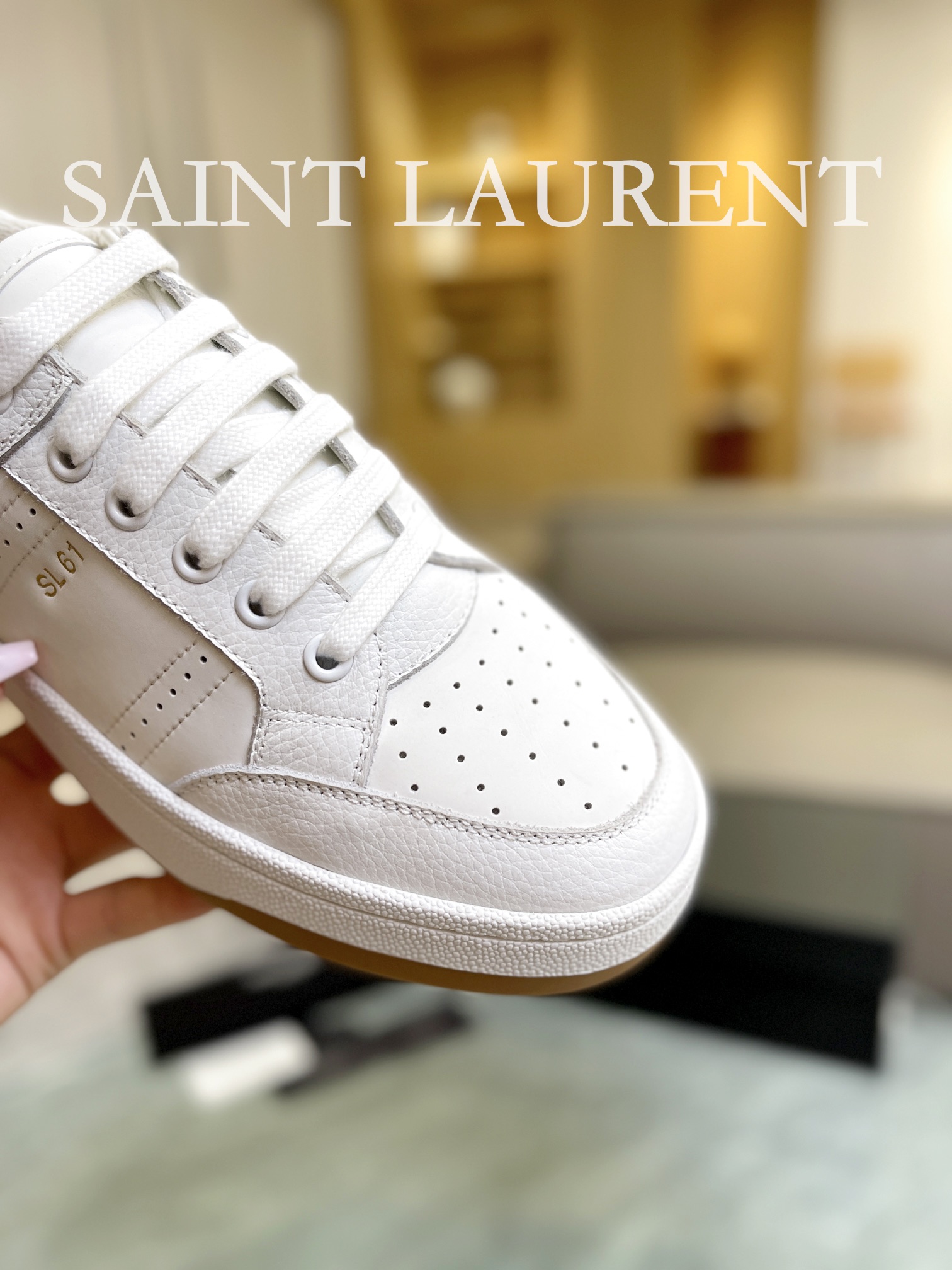 YSL SL61 Leather Sneakers White