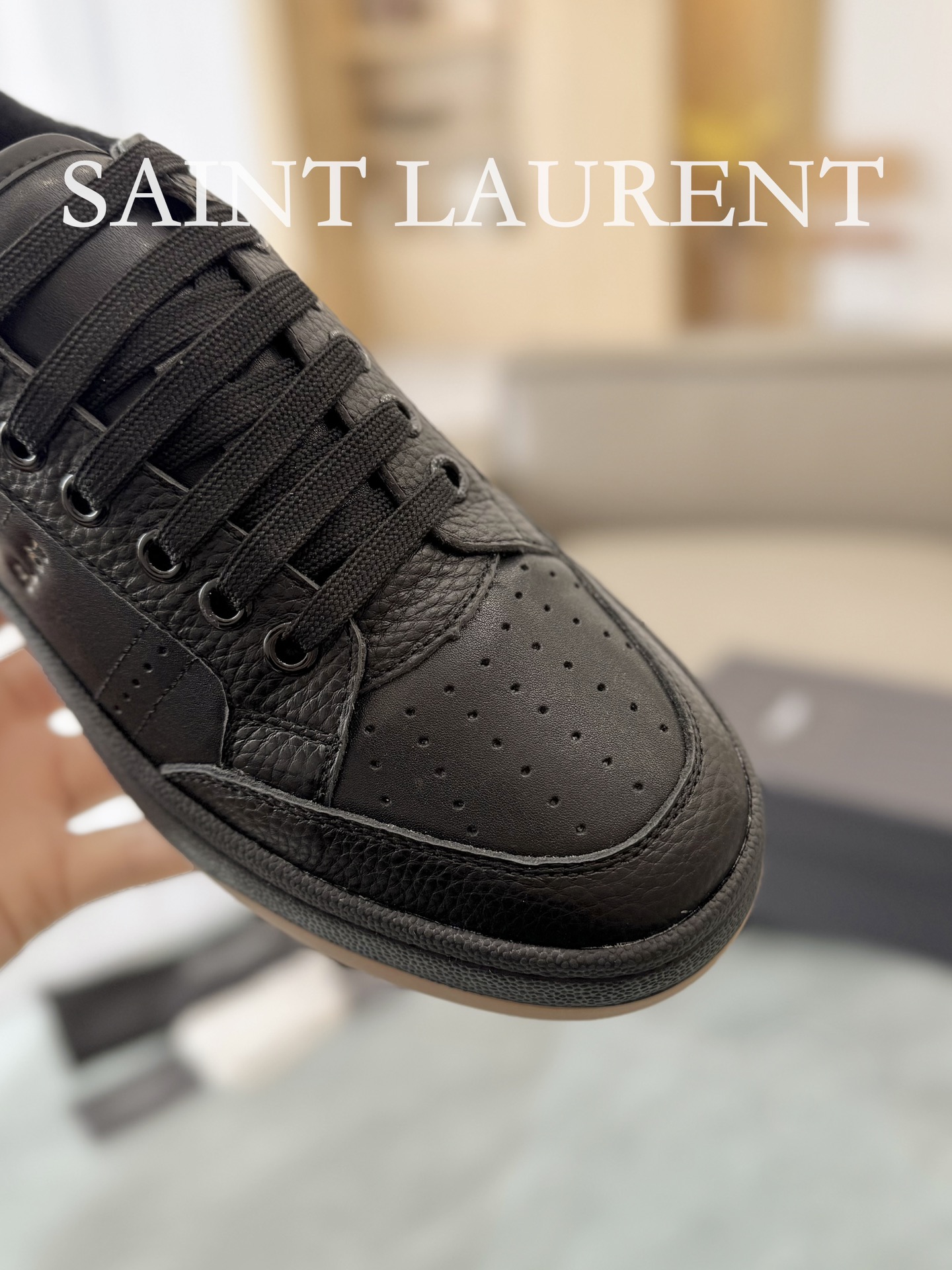YSL SL61 Leather Sneakers Black