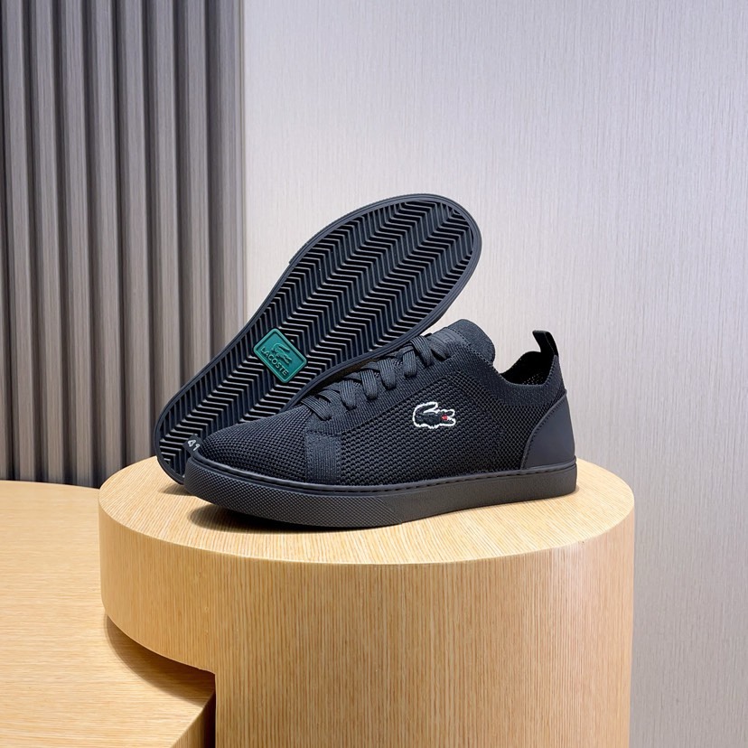 Lacoste Knit Low-Top Casual Sneakers Black