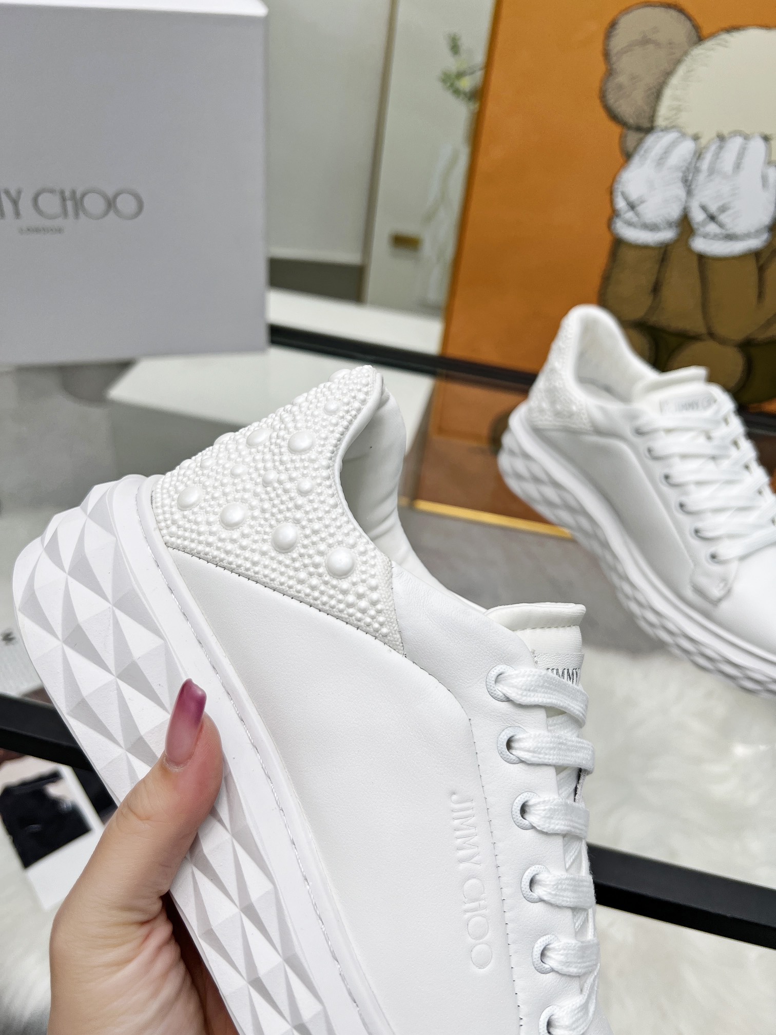 Jimmy Choo Diamond Pearl Sneakers White