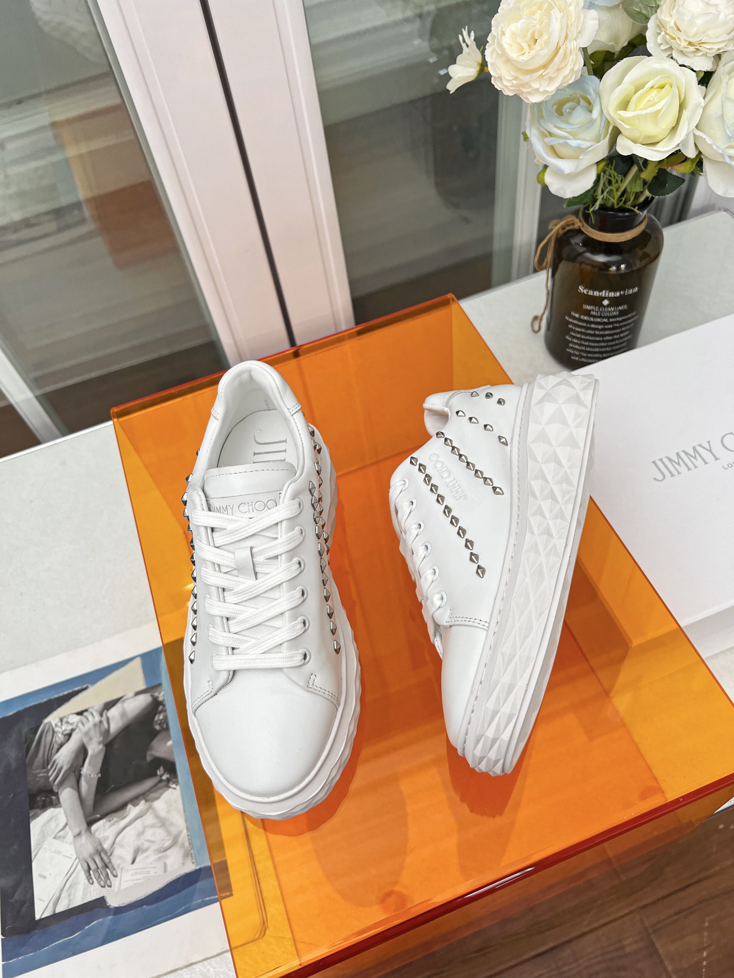 Jimmy Choo Diamond Stud Sneakers White