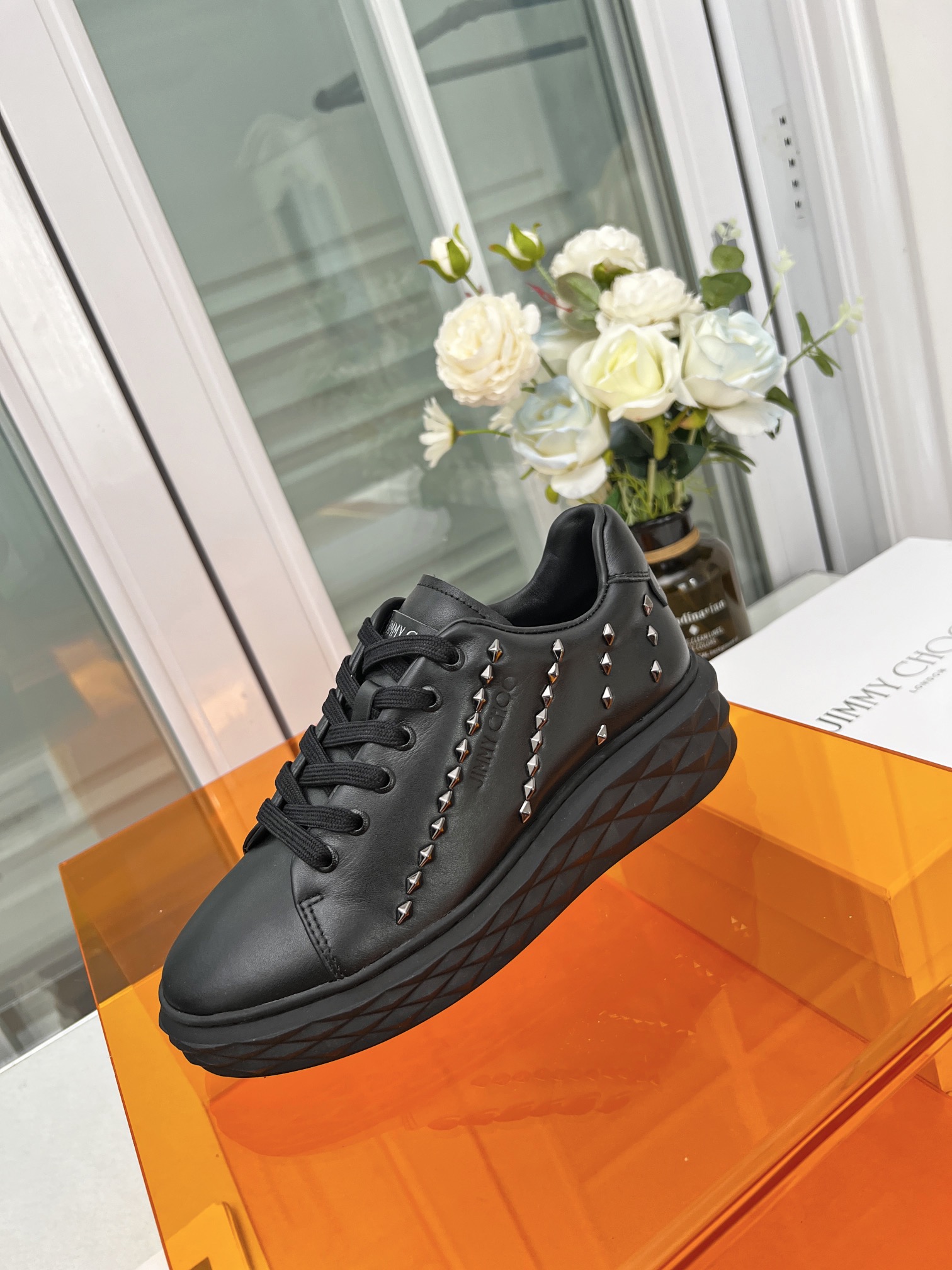 Jimmy Choo Diamond Stud Sneakers Black