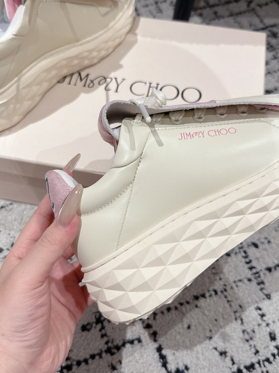 Jimmy Choo Fringe Platform Golf Sneakers Pink