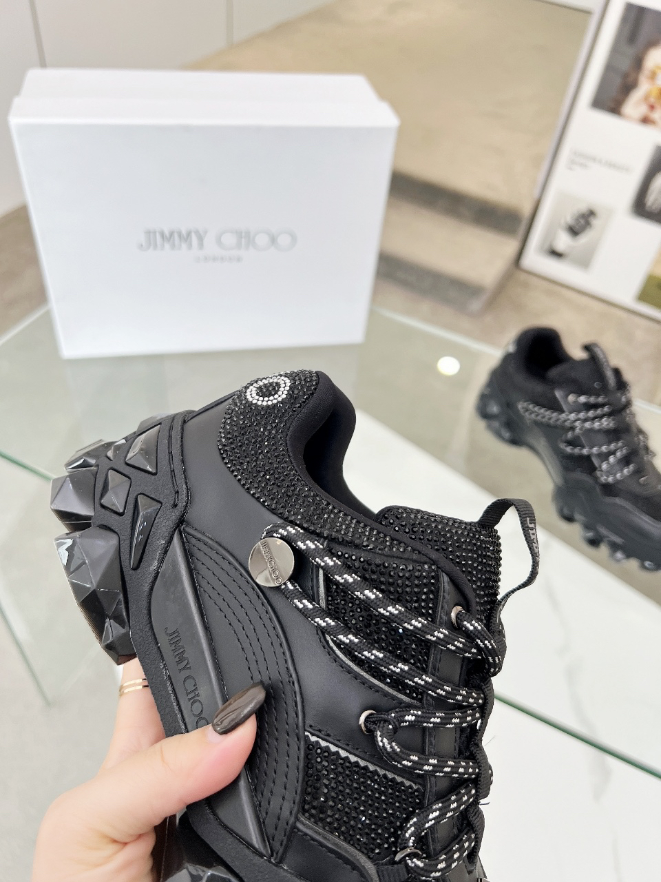 Jimmy Choo Diamond X II M Dad Sneakers Black