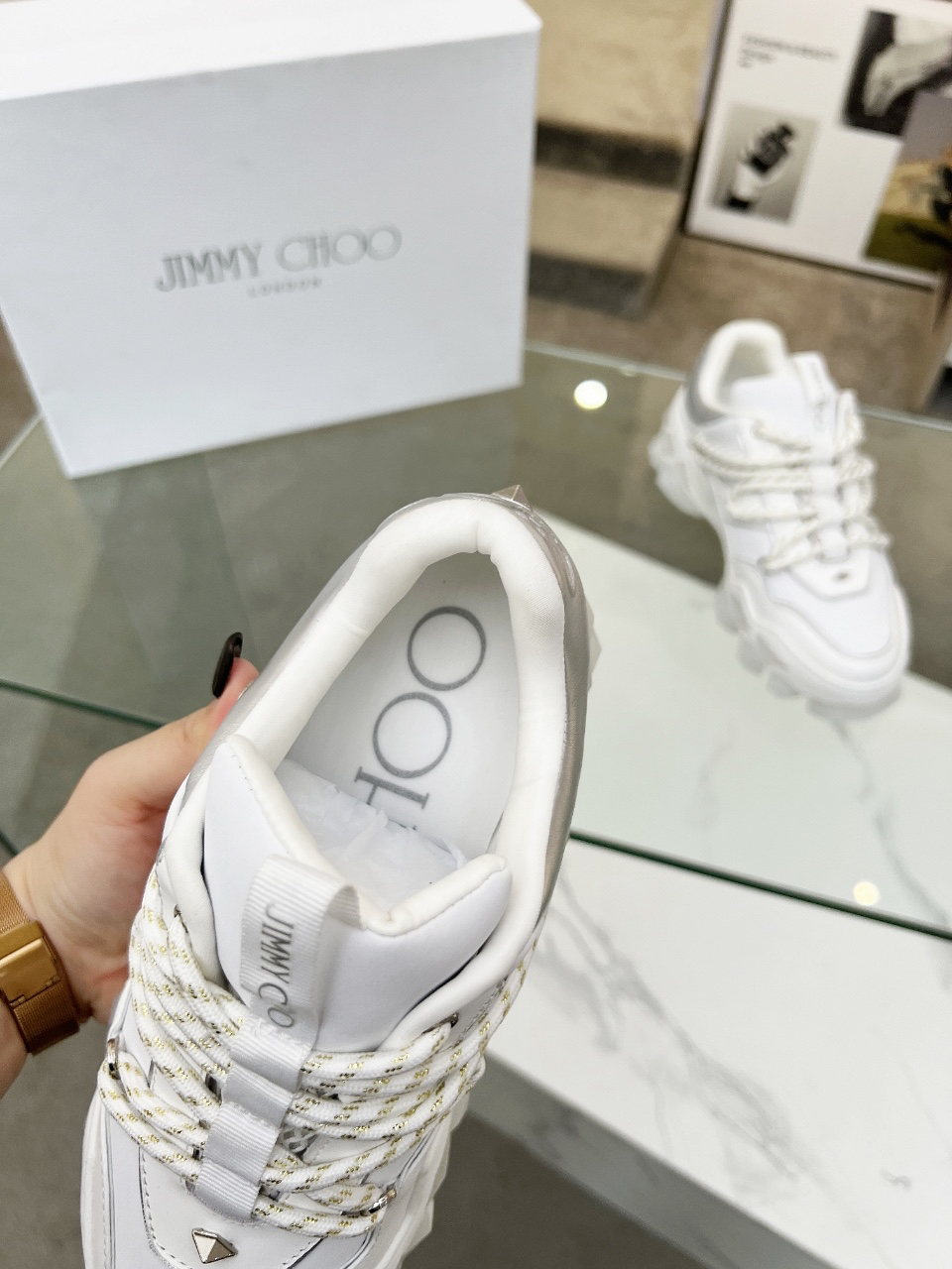 Jimmy Choo Diamond X II Dad Sneakers White