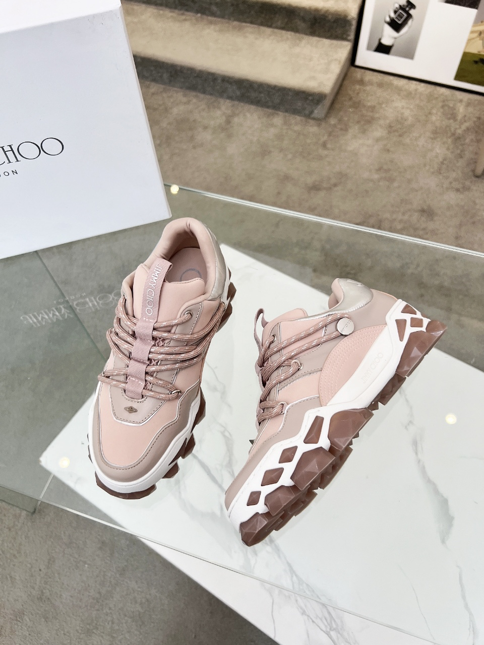 Jimmy Choo Diamond X II Dad Sneakers Pink