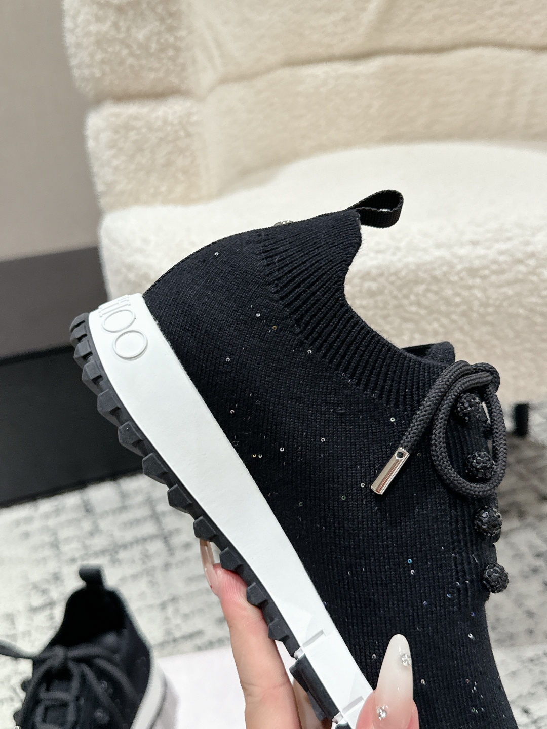 Jimmy Choo Knit Sock Sneakers Black