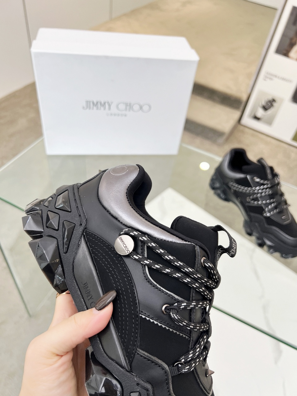 Jimmy Choo Diamond X II M Dad Sneakers Black