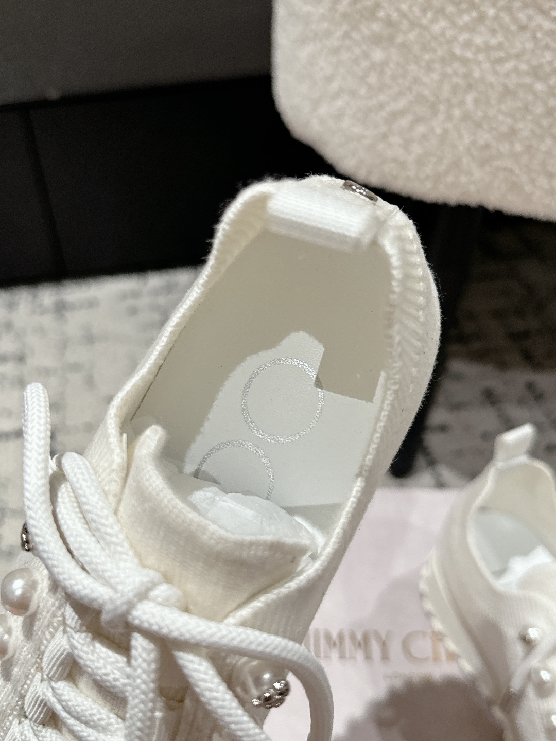 Jimmy Choo Pearl Knit Sock Sneakers White