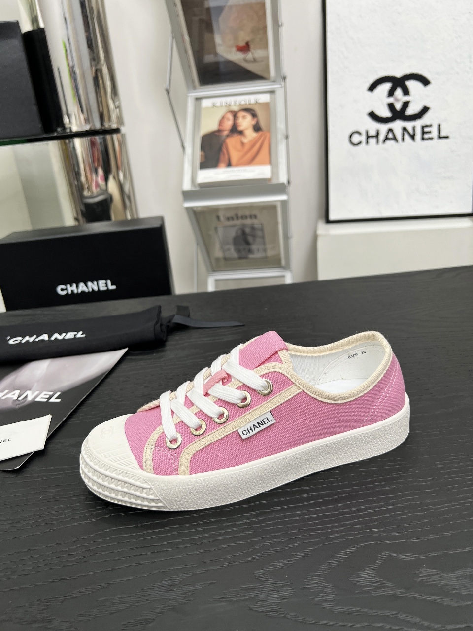 Chanel Vintage Canvas Sneakers Pink