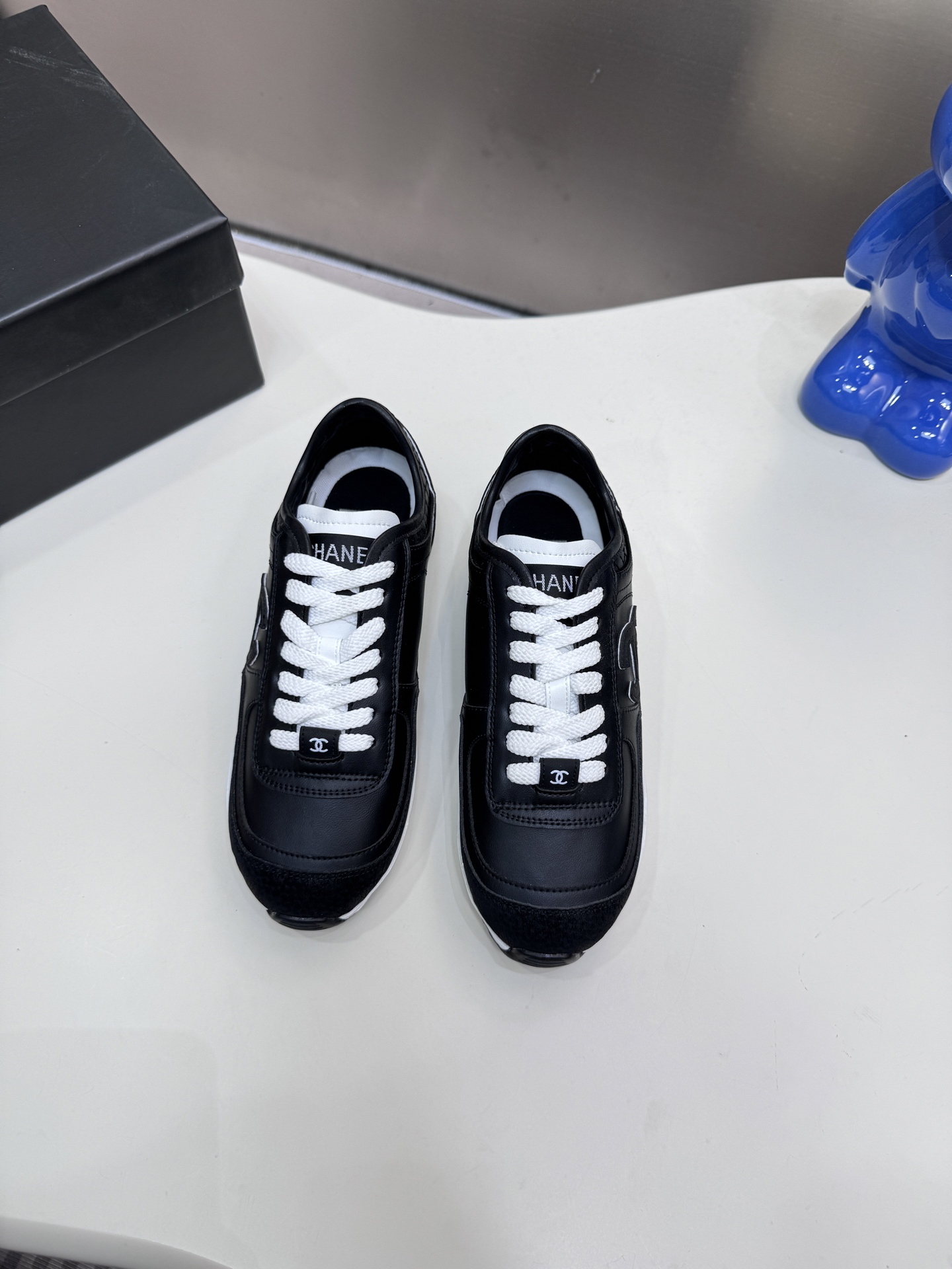 Chanel Platform Panda Sneakers Black