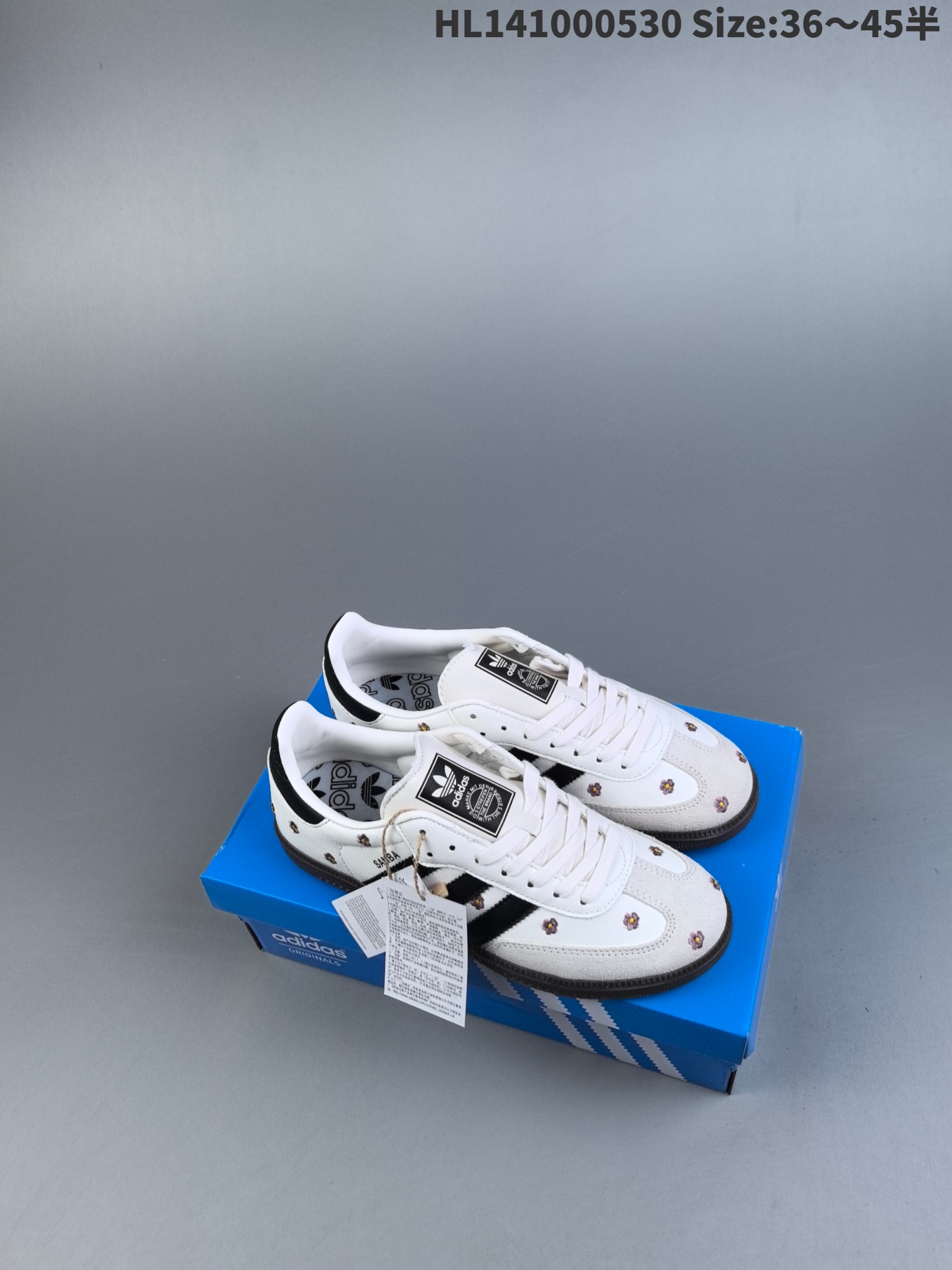 Adidas Samba OG Flower Leather Shoes White