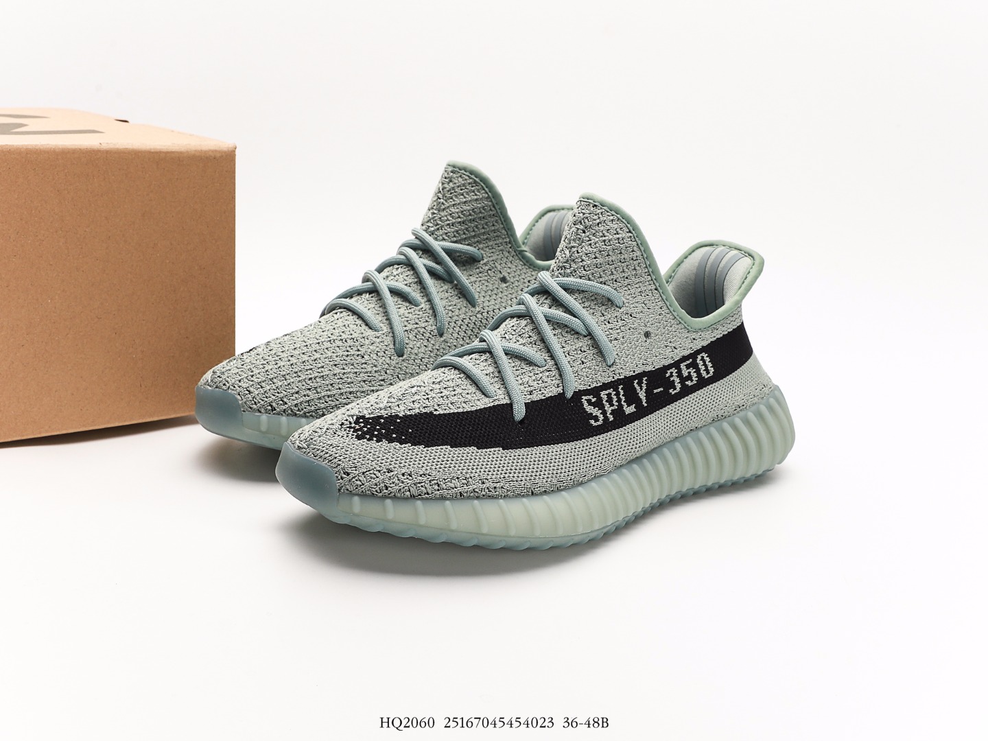 Adidas Yeezy Boost 350 V1 Knit Sneakers Mint Grey