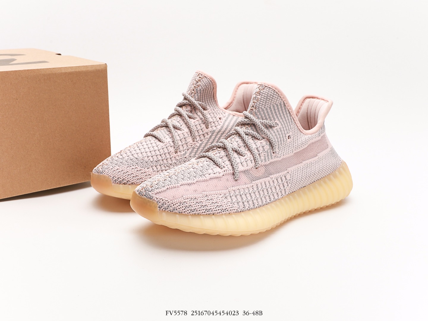 Adidas Yeezy Boost 350 V2 Synth Sneakers Pink Grey