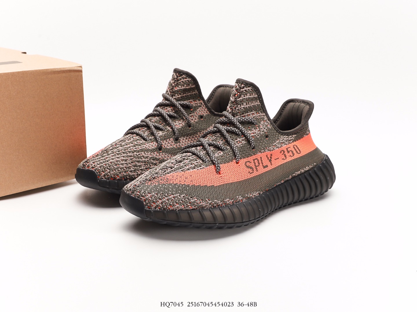 Adidas Yeezy Boost 350 V2 Knit Sneakers Olive/Orange