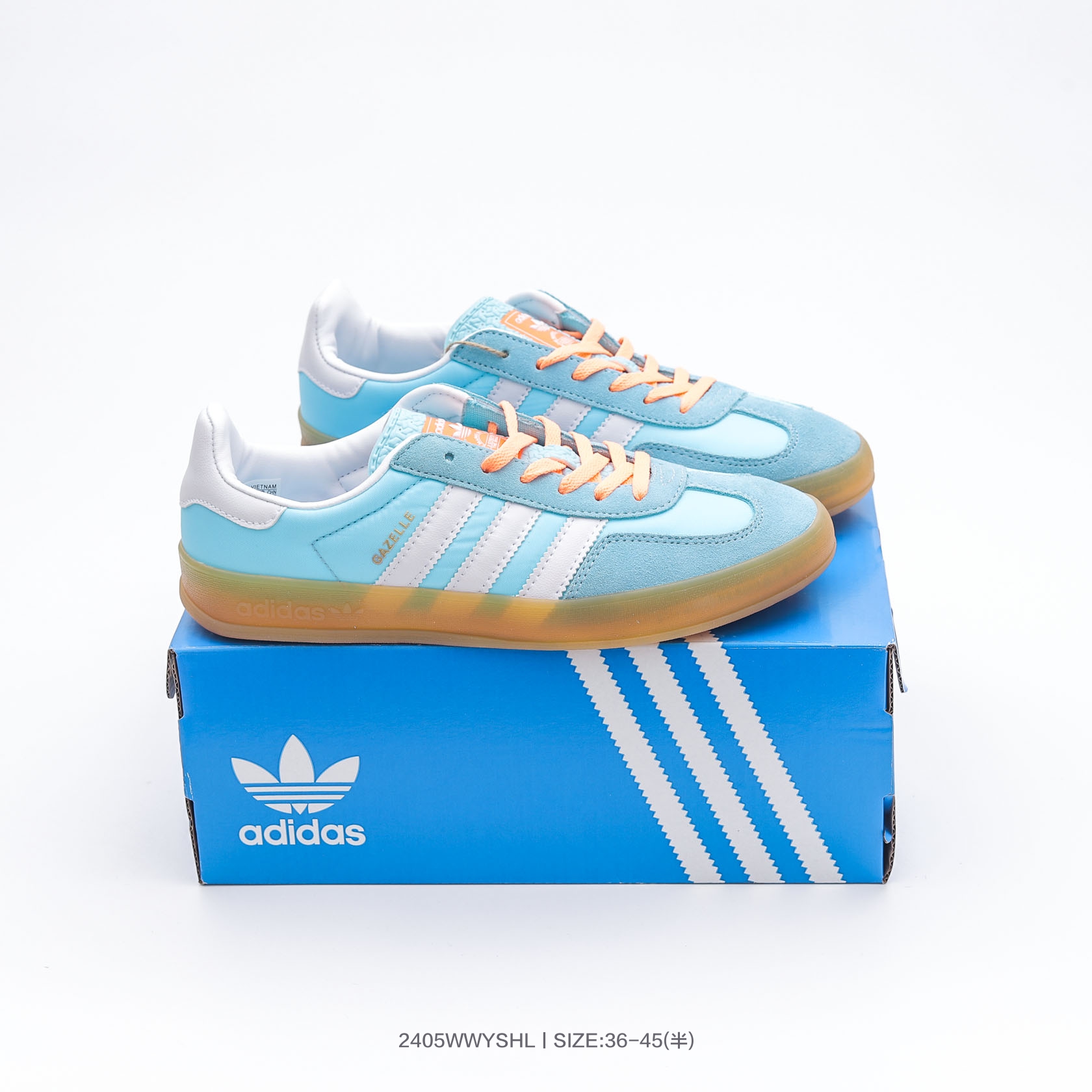 Adidas Gazelle Indoor Low Sneakers Aqua Blue/Orange