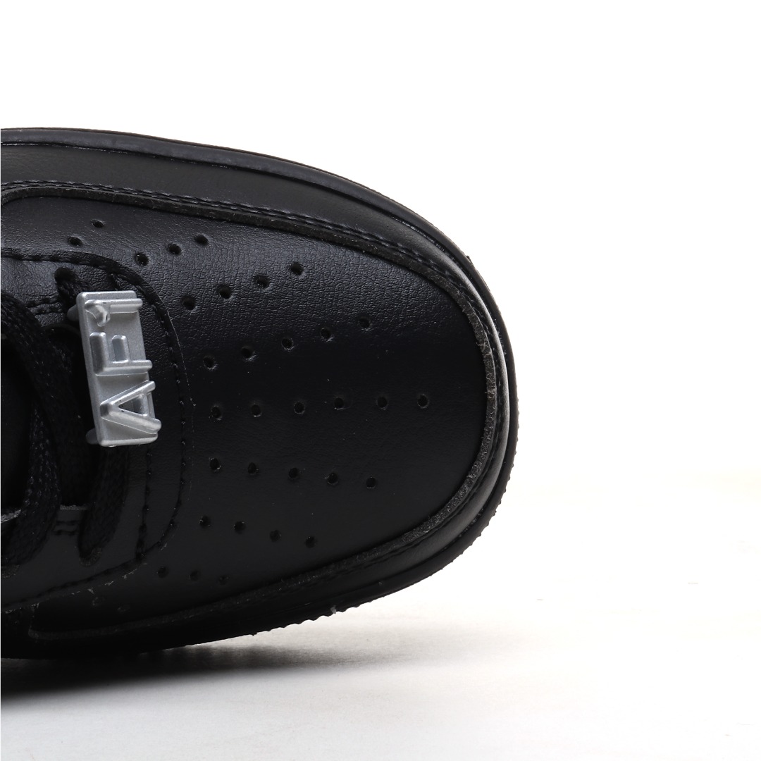 Nike x AMBUSH Air Force 1 Low Leather Sneakers Black/Aqua