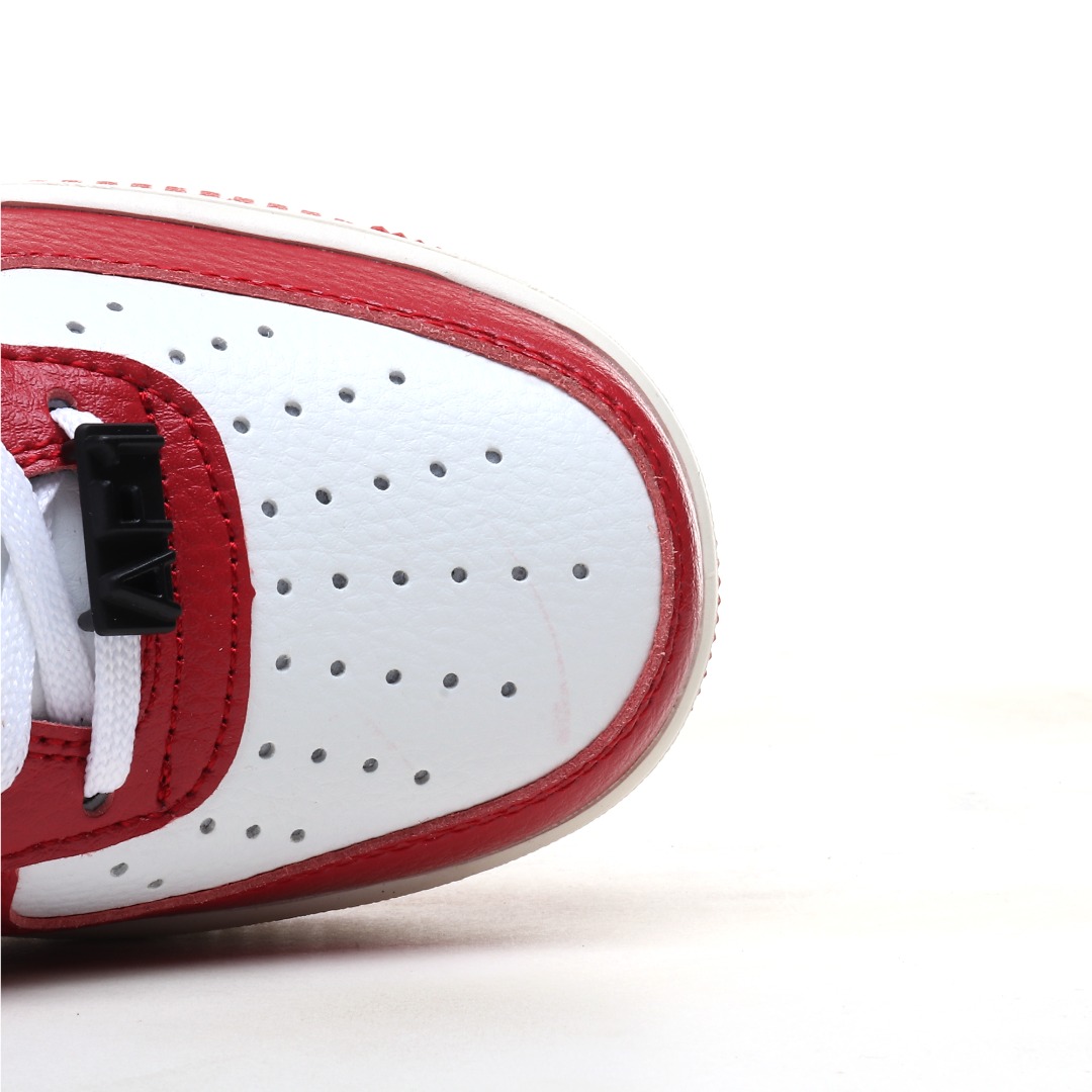 Nike x AMBUSH Air Force 1 Low Leather Sneakers Red/White/Black