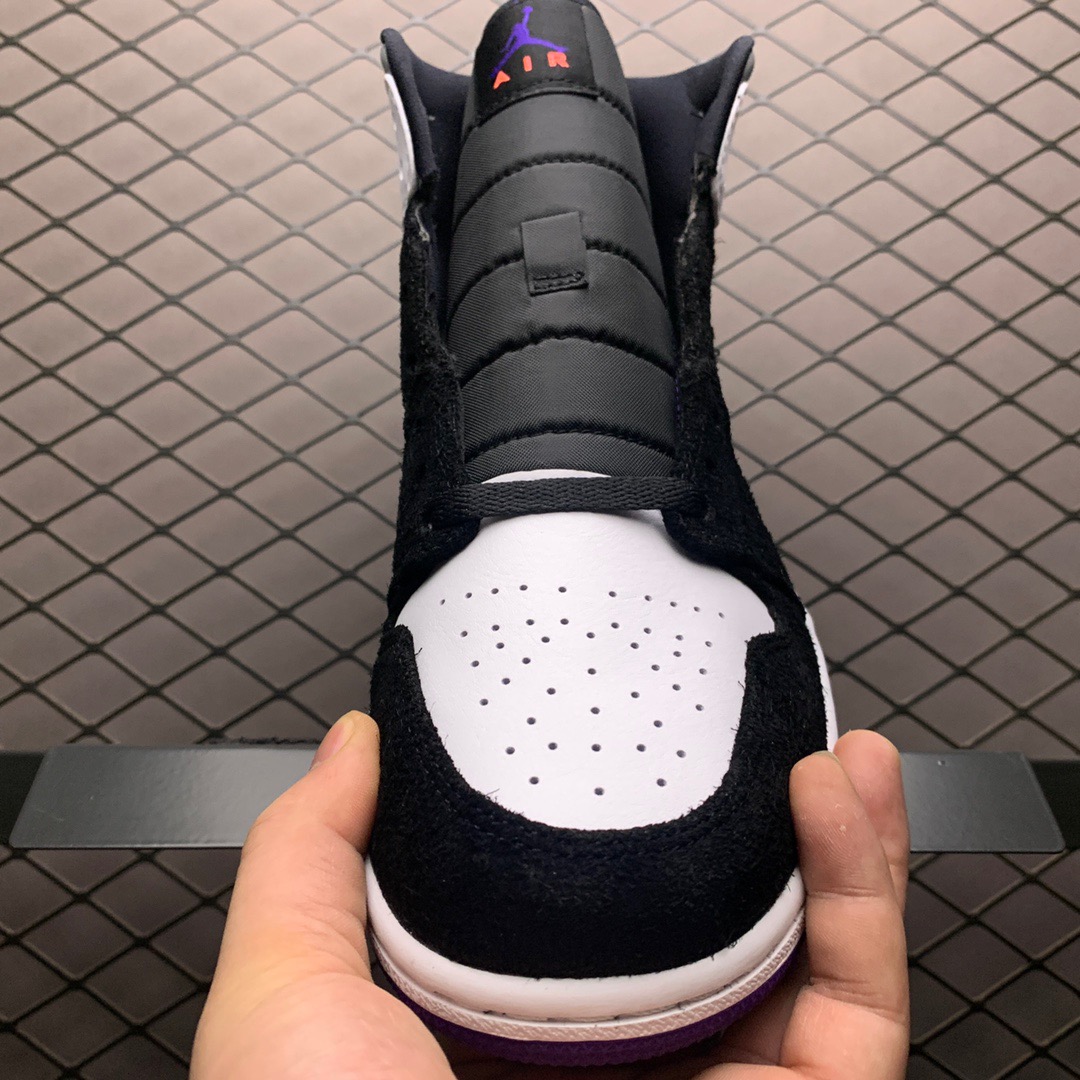 Jordan 1 Mid Purple Suede Sneakers Purple