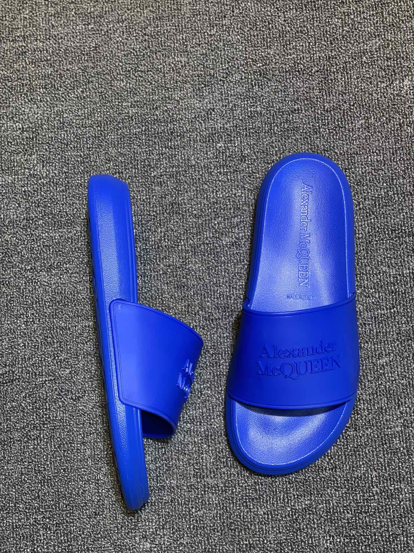 Alexander McQueen Logo Slides Blue