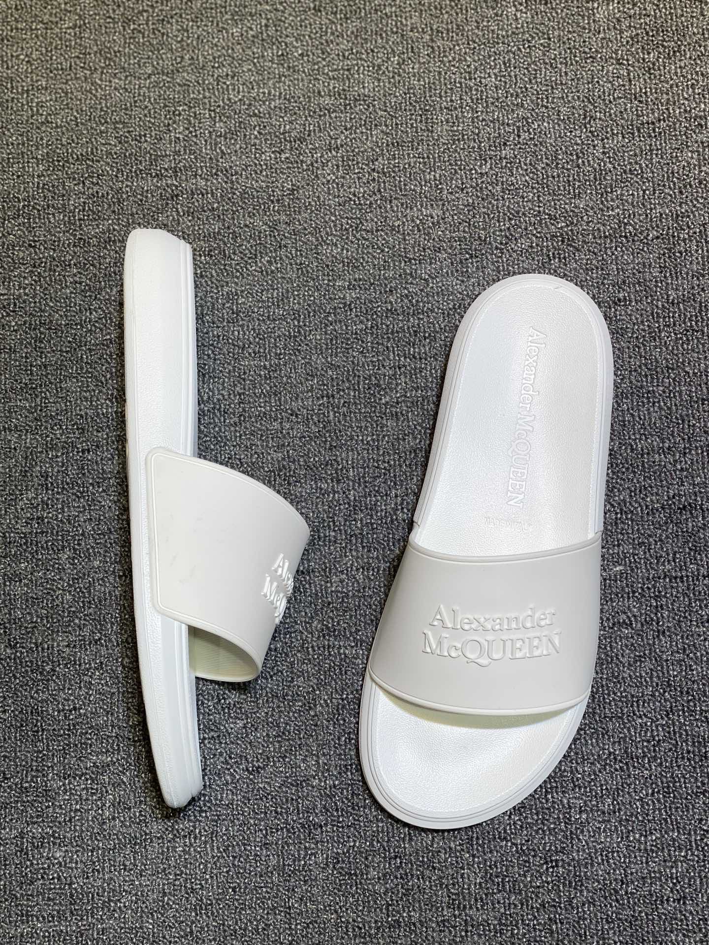 Alexander McQueen Logo Slides White