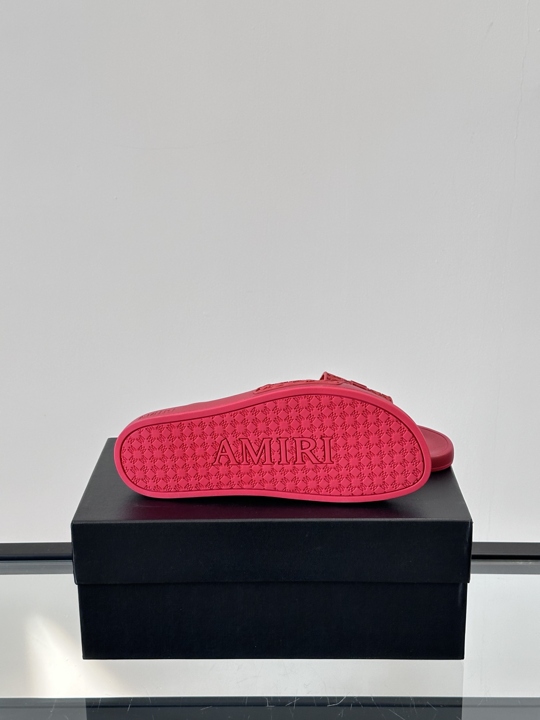 Amiri Embossed Logo Slide Sandals Red