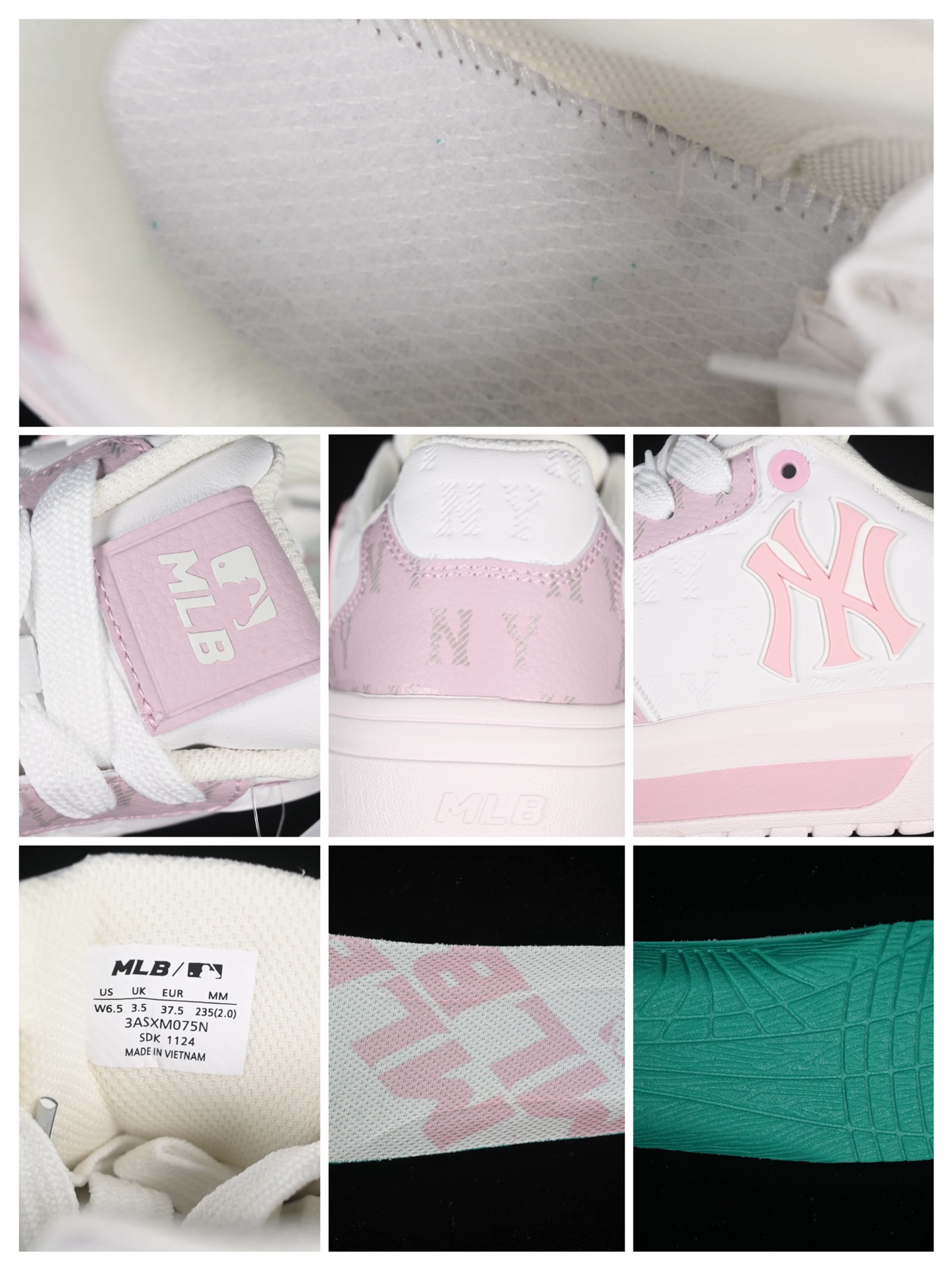 MLB NY Chunky Liner Embossed Monogram Sneakers Pink/White