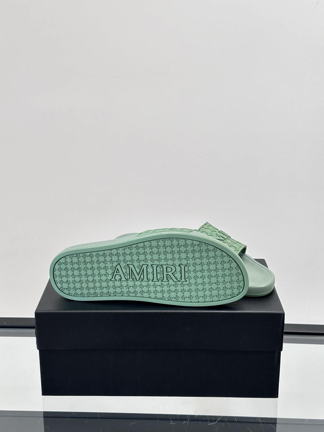 Amiri Logo Slide Sandals Mint Green