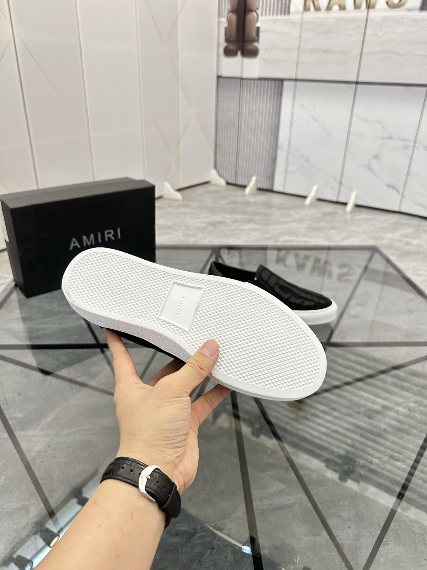Amiri Skeleton Slip-On Sneakers Black