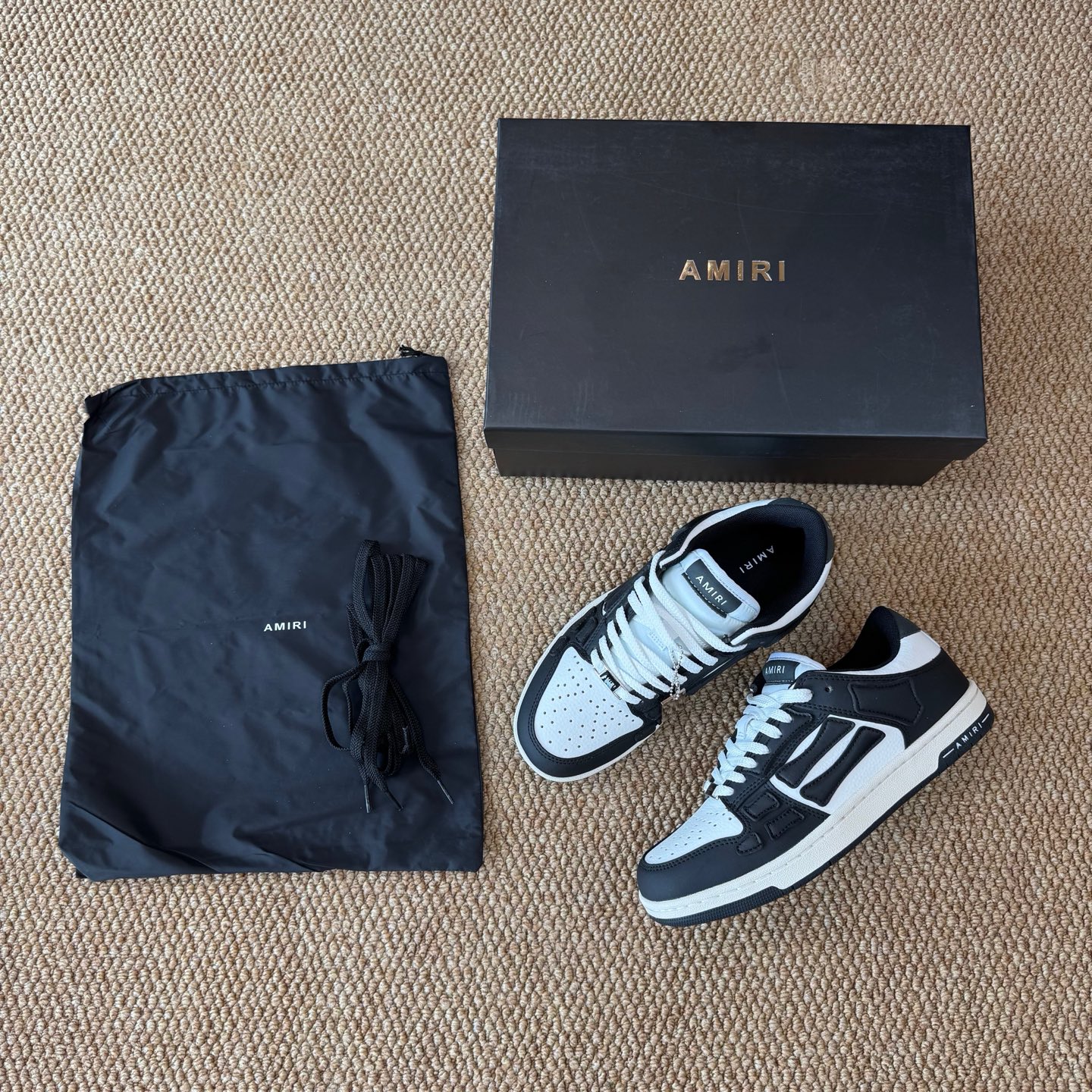 AMIRI Skel Top Low Sneakers Black/White