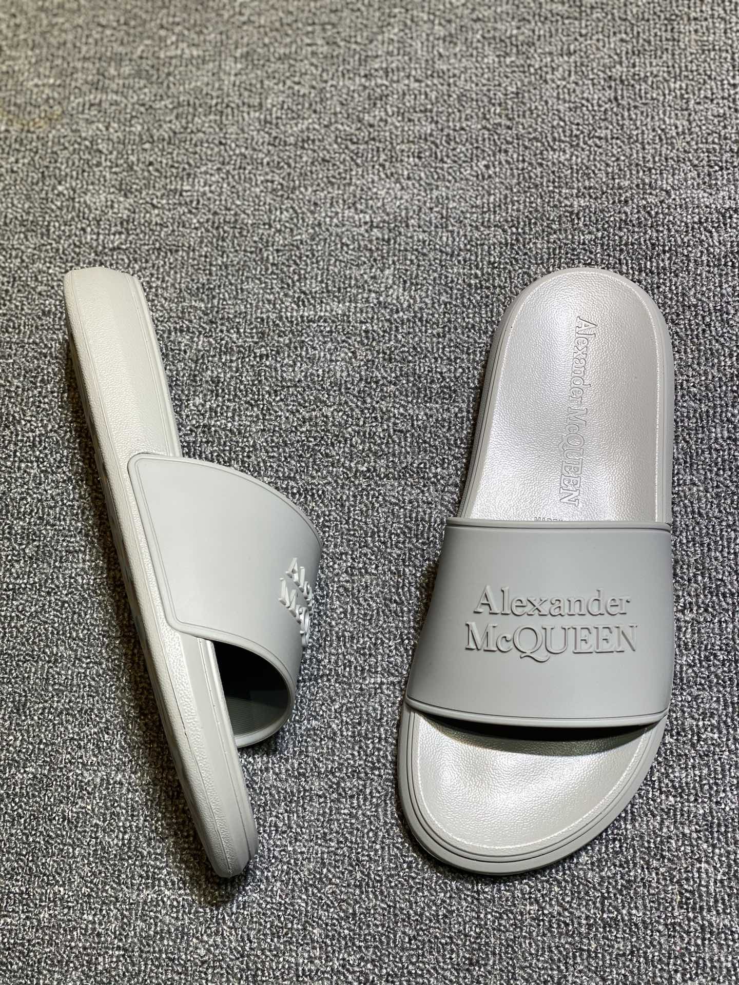 Alexander McQueen Logo Slides Grey