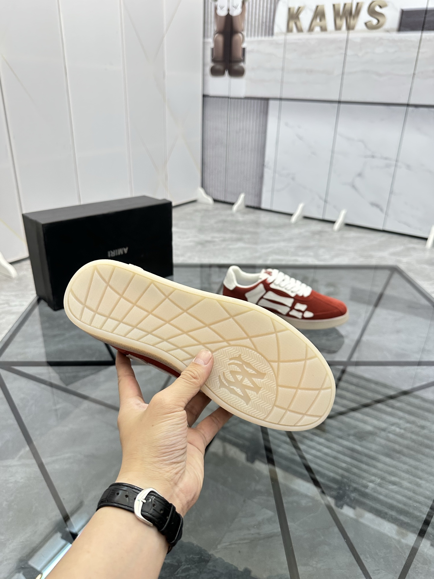 Amiri Suede Low-Top Sneakers Red